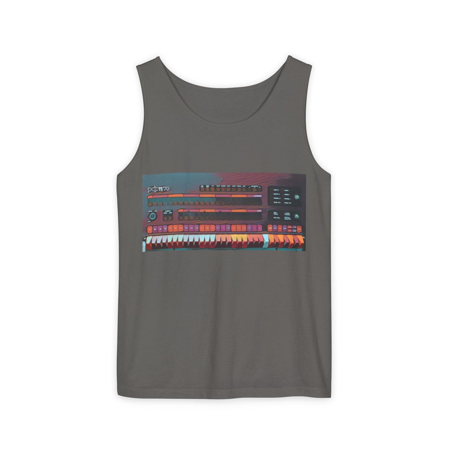 Mini Computer Inspired Tank Top | Unisex Retro Graphic Tee for Tech Lovers, Summer Fashion, Gift for Nerds, Festival Wear, 80s Style