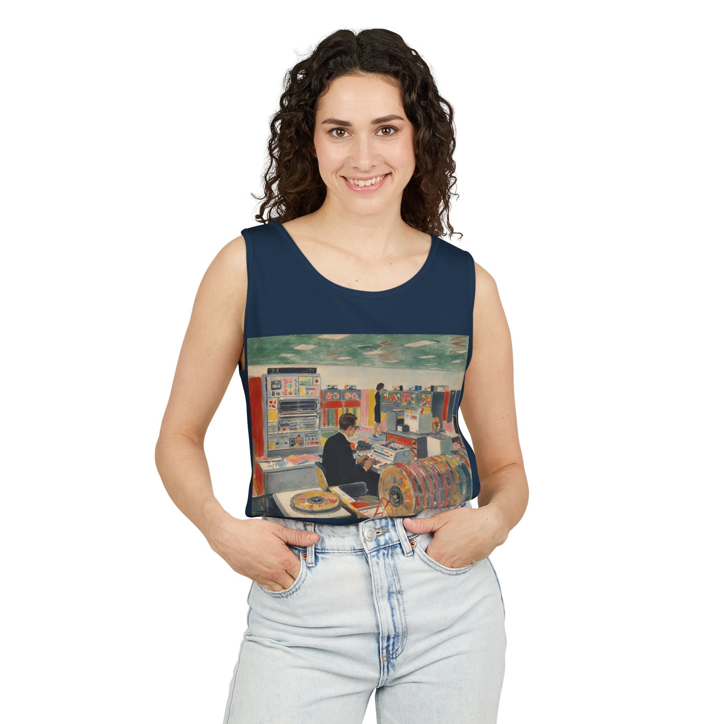 Mainframe Inspired #2 Tank Top | Unisex Retro Graphic Tee for Tech Lovers, Summer Fashion, Gift for Nerds, Festival Wear, 80s Style