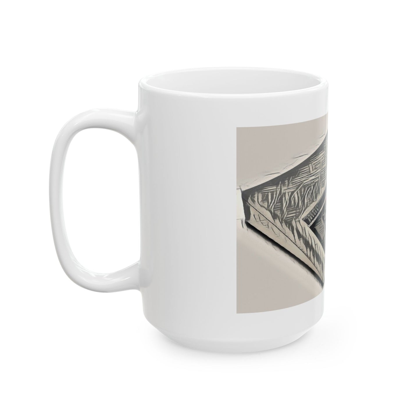 Vintage Computer Ceramic Mug | Classic Micro Computer Ink Art Monochrome Design | Perfect for Tech Lovers