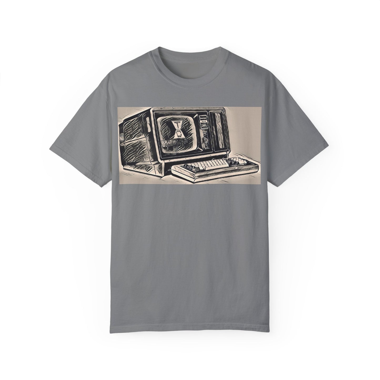 Classic Business Machine With Floppy Disk Bay T-Shirt - Ink Art Monochrome