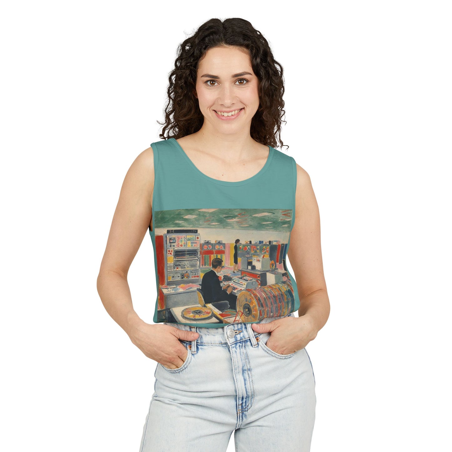 Mainframe Inspired #2 Tank Top | Unisex Retro Graphic Tee for Tech Lovers, Summer Fashion, Gift for Nerds, Festival Wear, 80s Style
