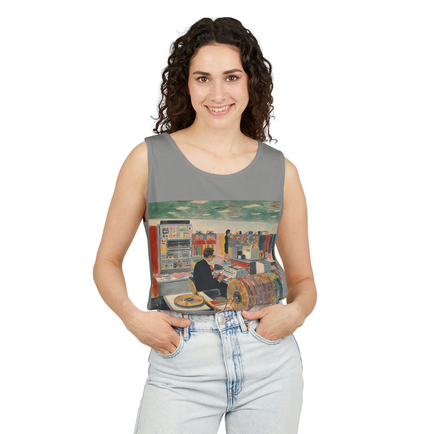 Mainframe Inspired #2 Tank Top | Unisex Retro Graphic Tee for Tech Lovers, Summer Fashion, Gift for Nerds, Festival Wear, 80s Style