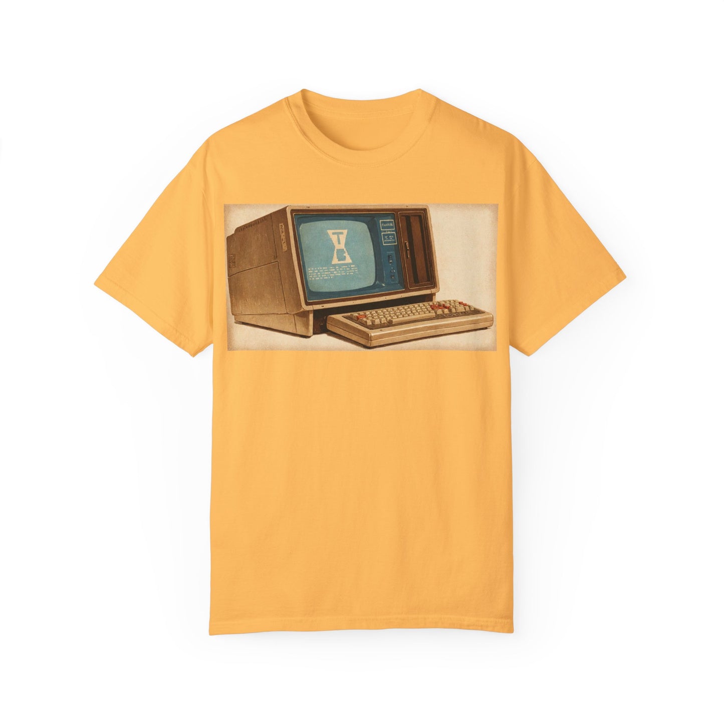 Classic Business Machine With Floppy Disk Bay T-Shirt - Mixed Art Sepia