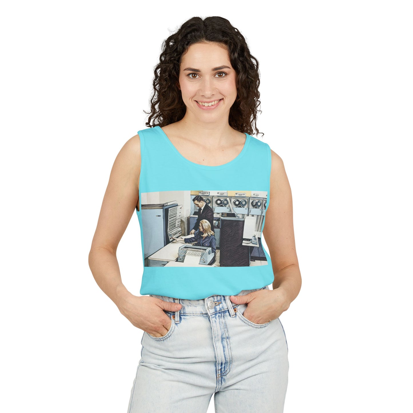 Mainframe Inspired Tank Top | Unisex Retro Graphic Tee for Tech Lovers, Summer Fashion, Gift for Nerds, Festival Wear, 80s Style