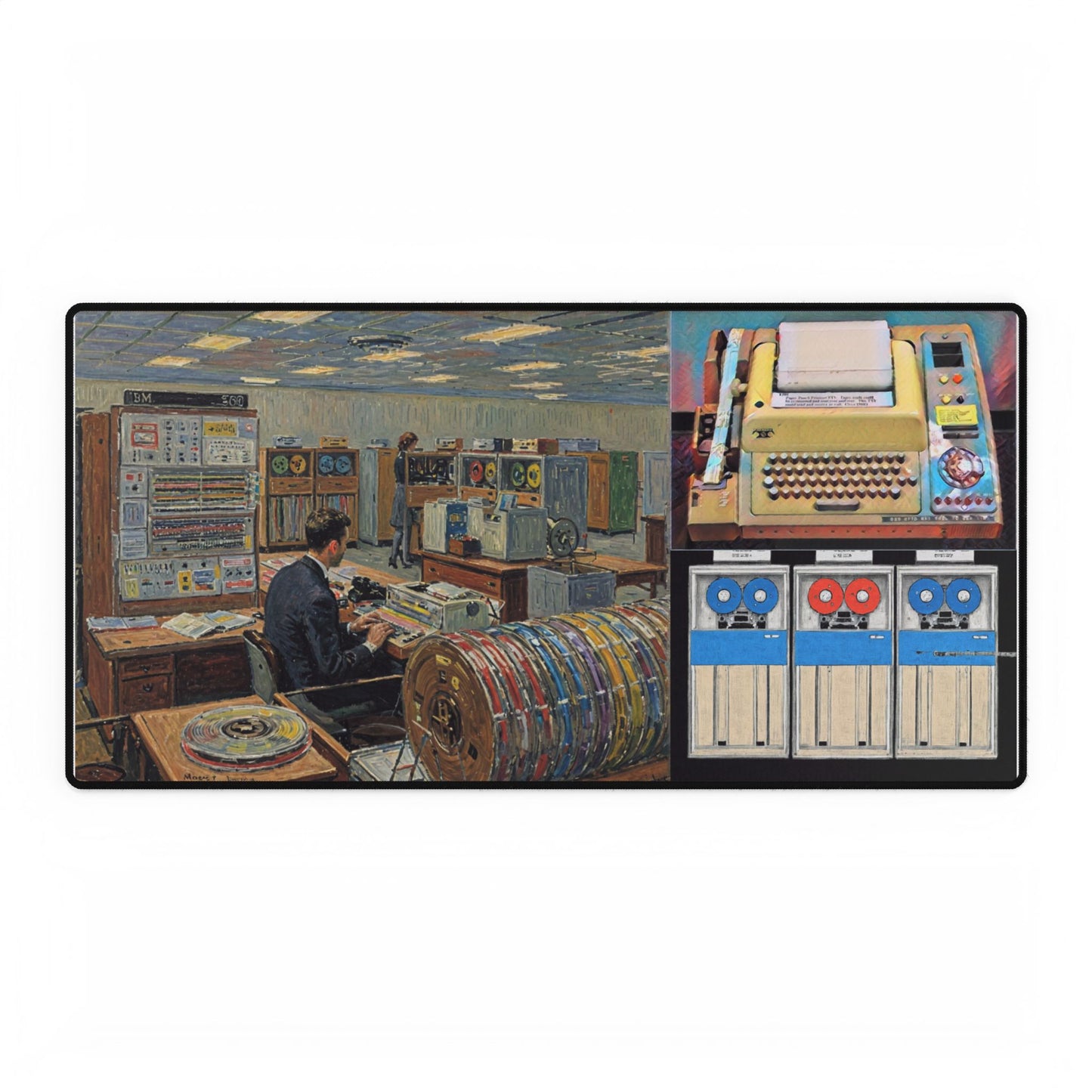Mainframe Inspired Office Desk Mat, Retro Desk Pad, Unique Workspace Decor, Computer Accessories, Gift for Professionals