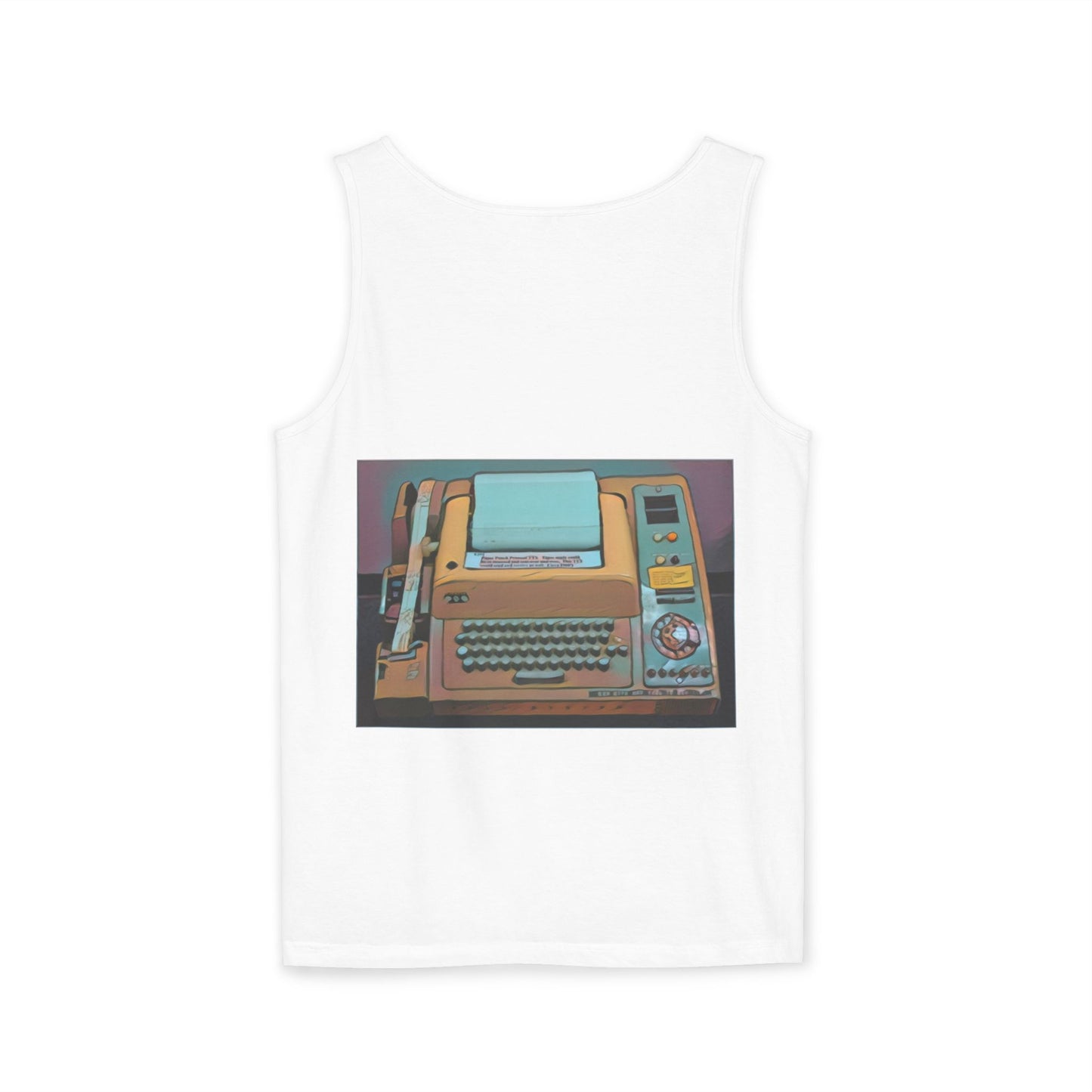Mini Computer Inspired Tank Top | Unisex Retro Graphic Tee for Tech Lovers, Summer Fashion, Gift for Nerds, Festival Wear, 80s Style