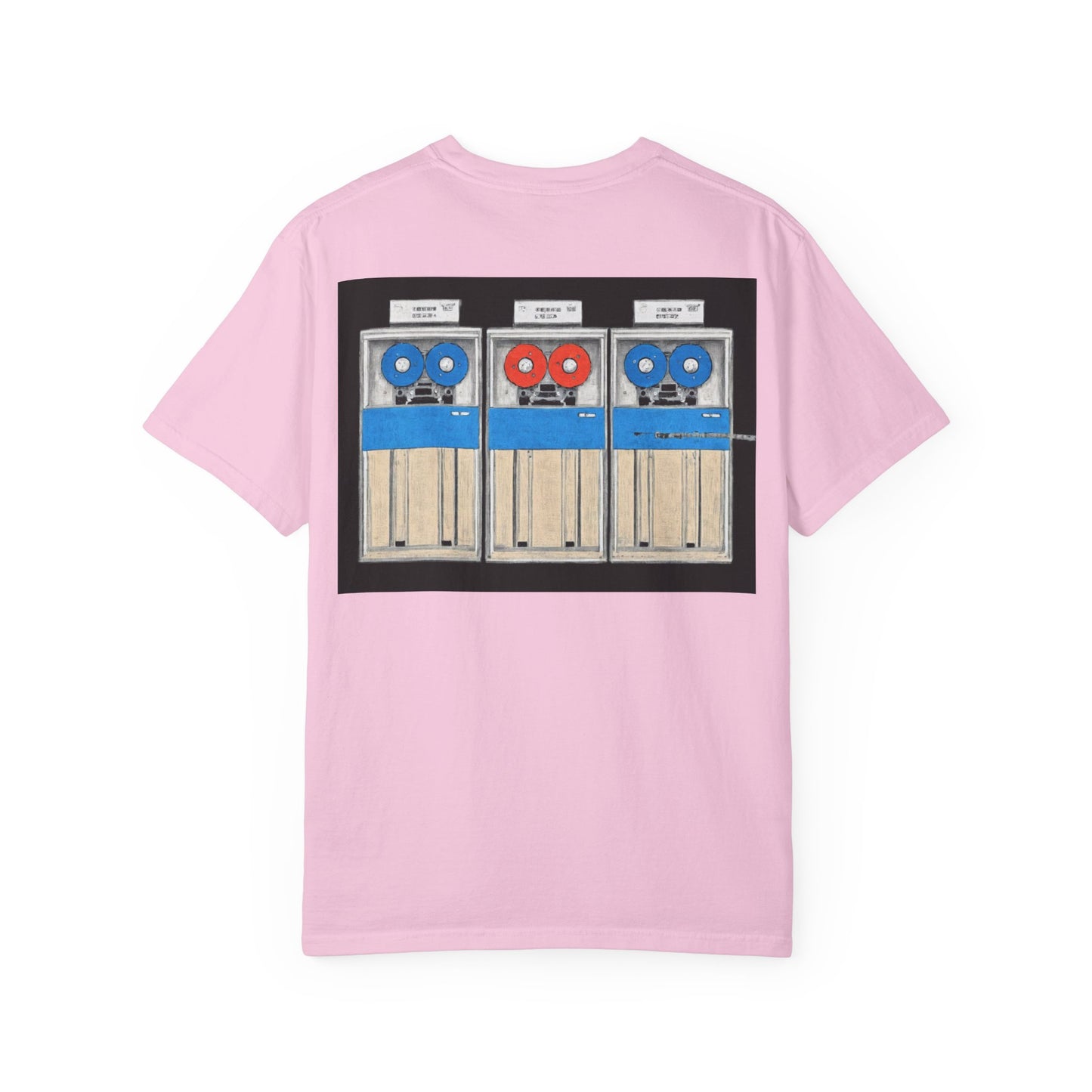 Classic Mainframe T-Shirt with tape storage units on back - Print Art Color
