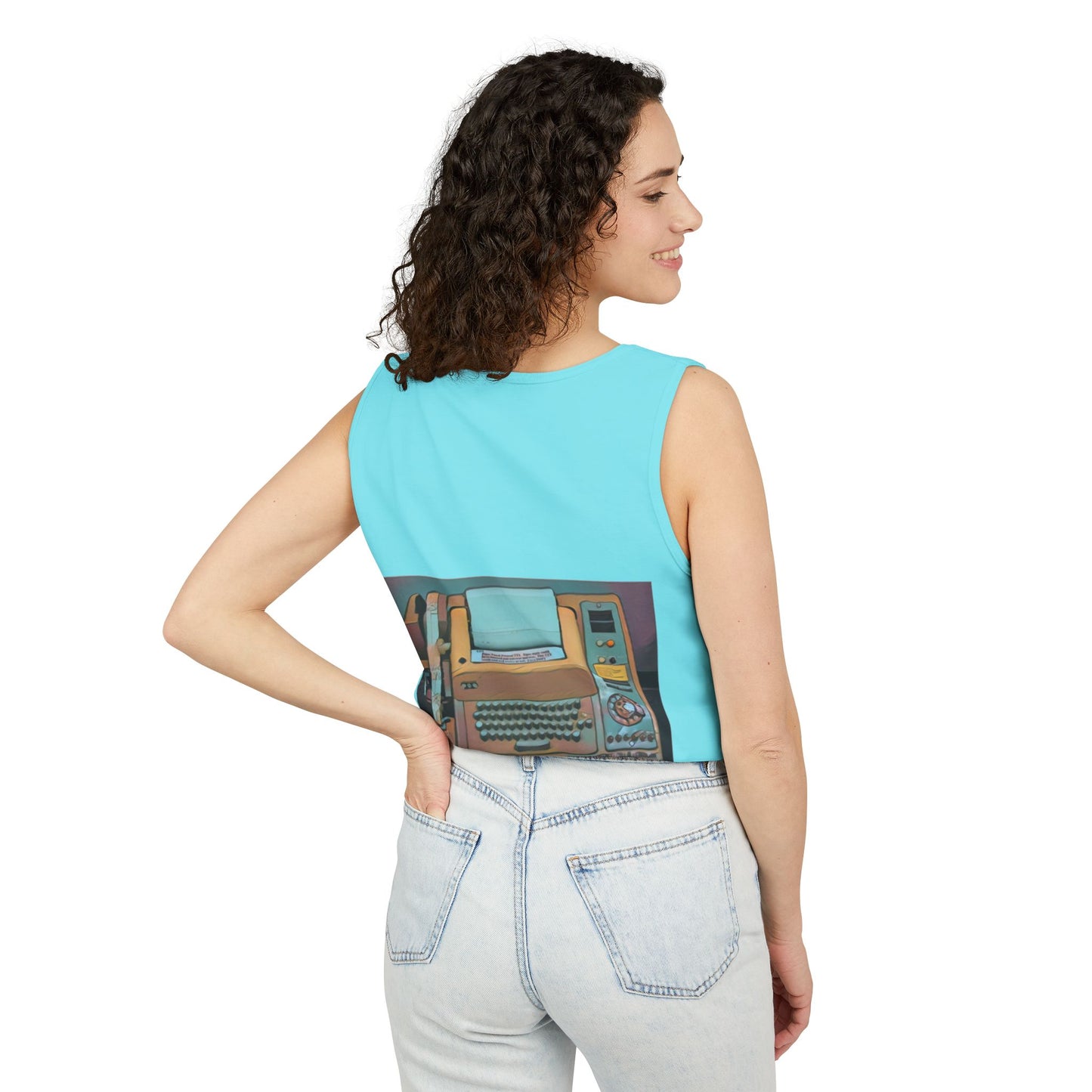 Mini Computer Inspired Tank Top | Unisex Retro Graphic Tee for Tech Lovers, Summer Fashion, Gift for Nerds, Festival Wear, 80s Style