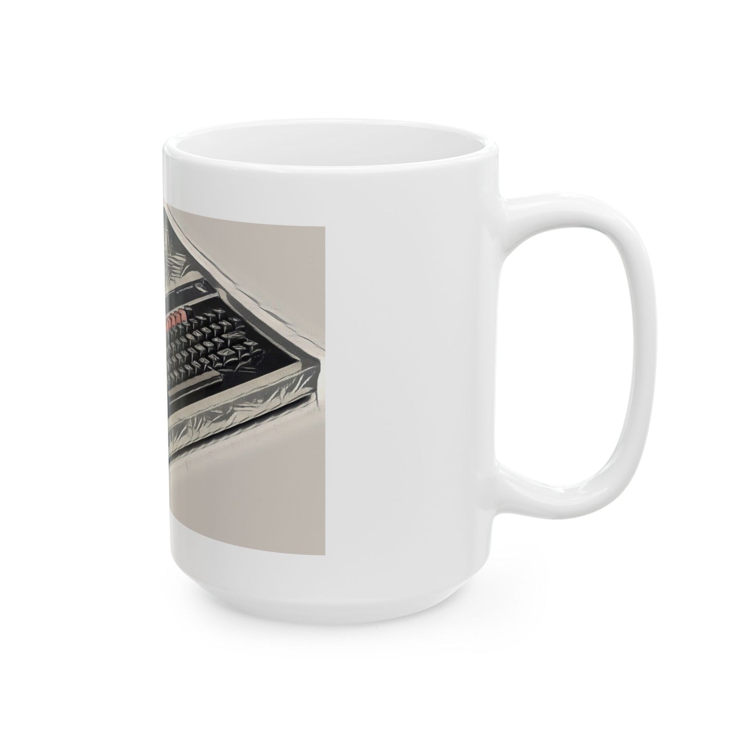 Vintage Computer Ceramic Mug | Classic Micro Computer Ink Art Monochrome Design | Perfect for Tech Lovers