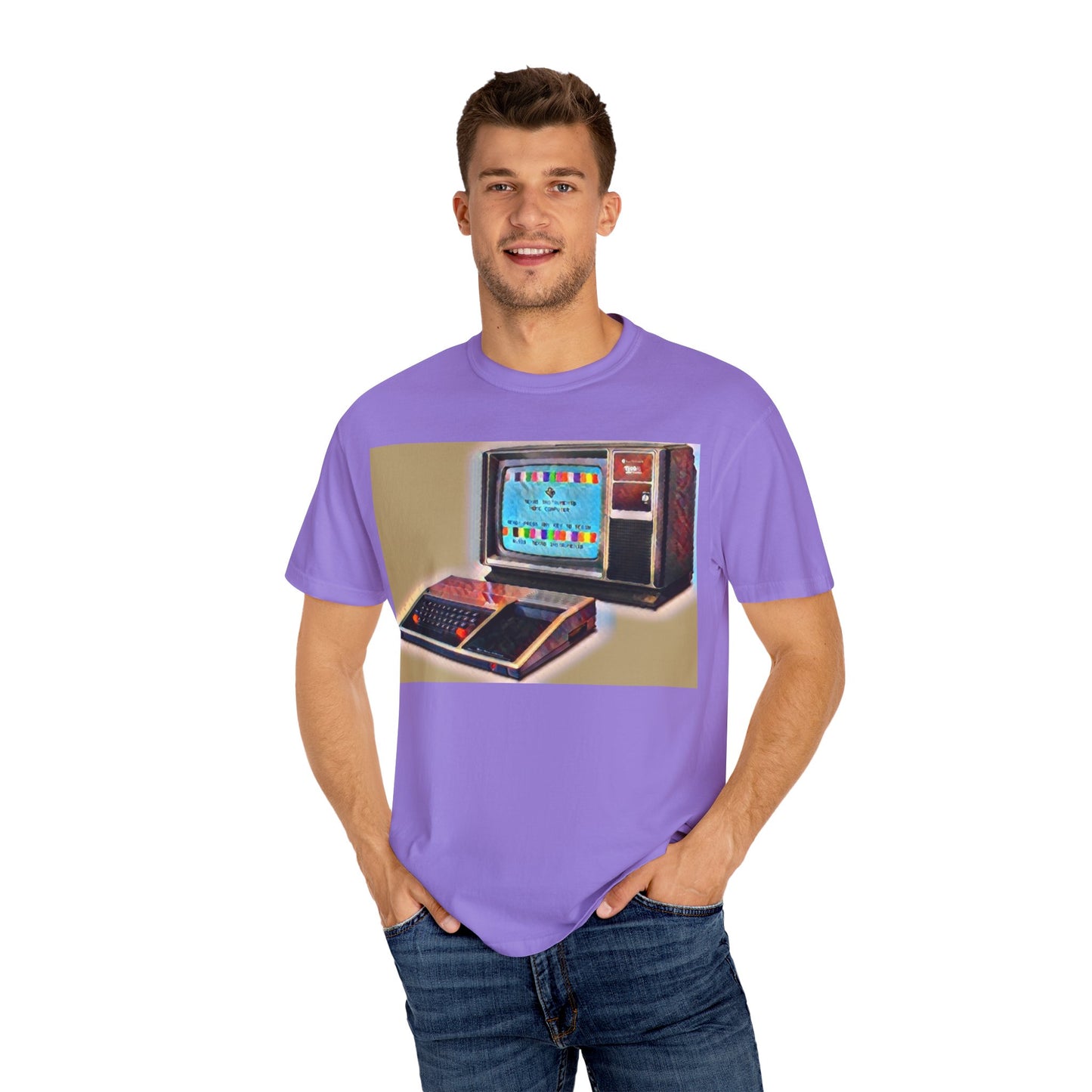 TI 99/4A Home Computer T-Shirt | Water Art Color | Ideal for tech enthusiasts and collectors