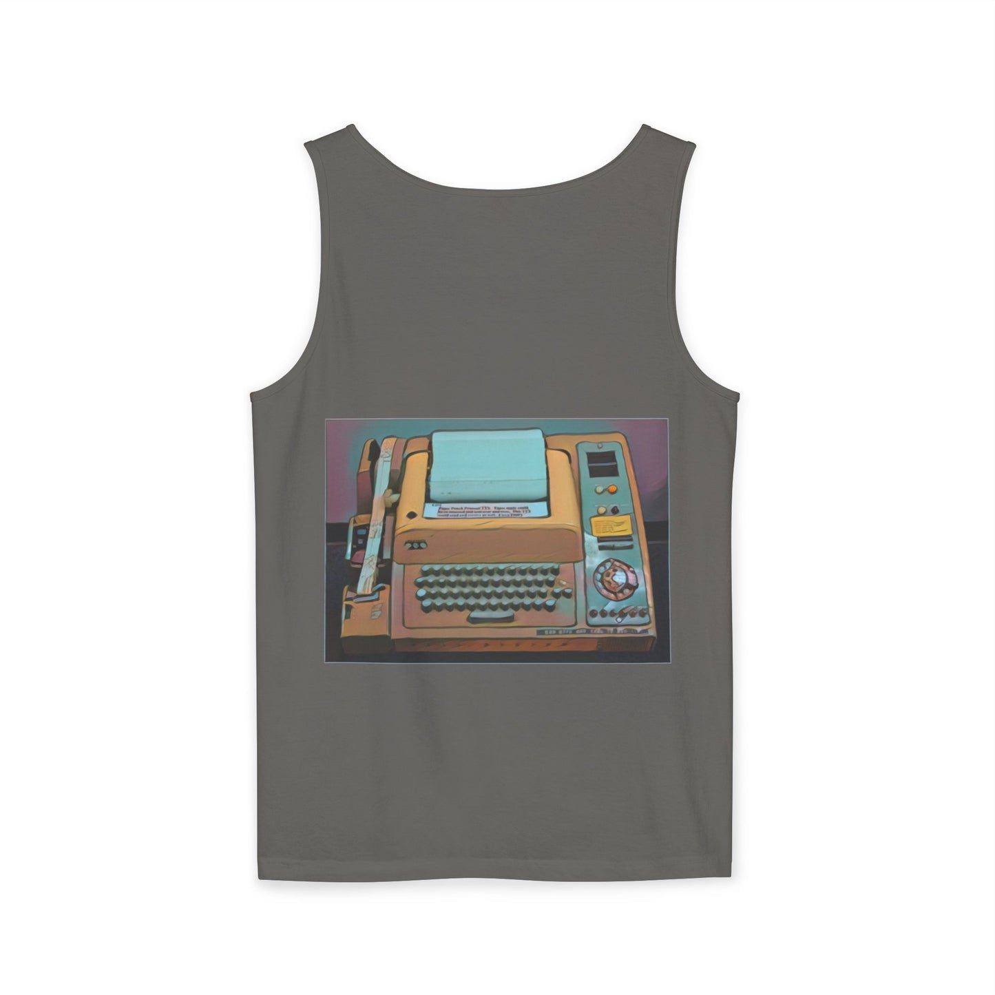 Mini Computer Inspired Tank Top | Unisex Retro Graphic Tee for Tech Lovers, Summer Fashion, Gift for Nerds, Festival Wear, 80s Style