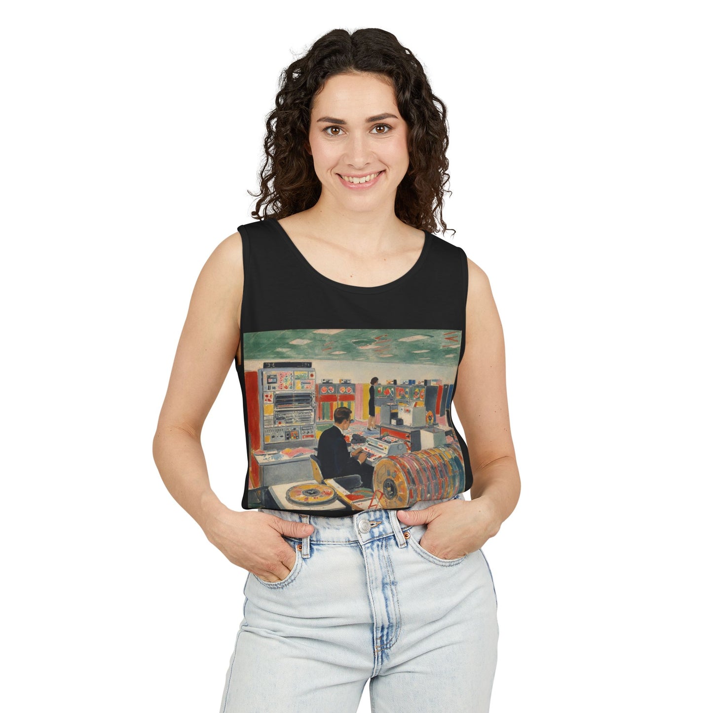Mainframe Inspired #2 Tank Top | Unisex Retro Graphic Tee for Tech Lovers, Summer Fashion, Gift for Nerds, Festival Wear, 80s Style