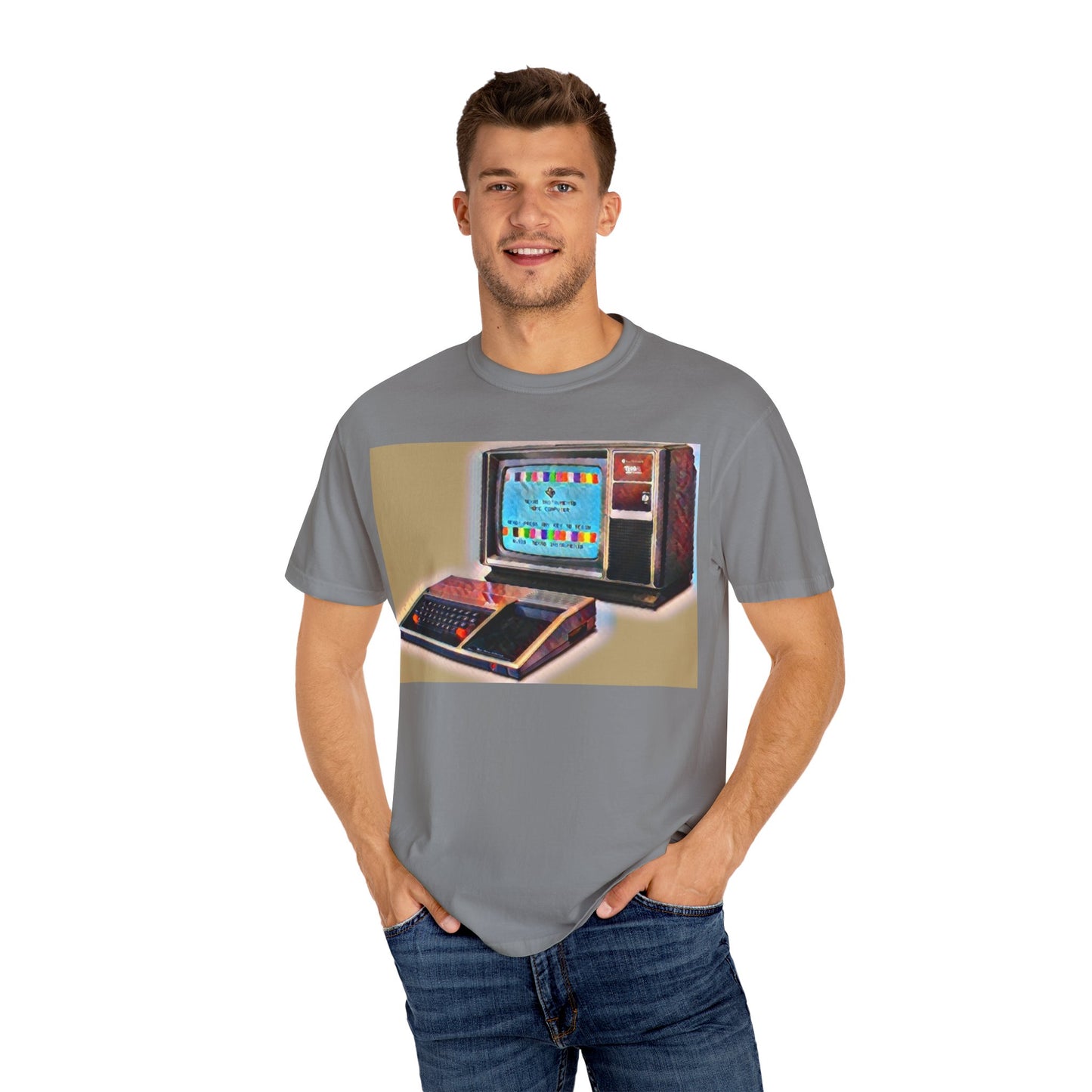 TI 99/4A Home Computer T-Shirt | Water Art Color | Ideal for tech enthusiasts and collectors