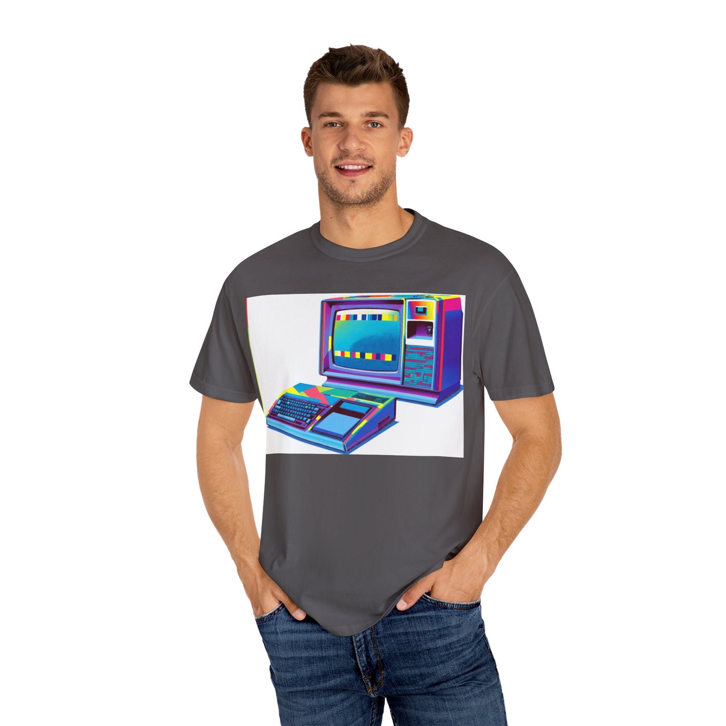 TI 99/4A Home Computer T-Shirt | Multi Color Modern Art | Ideal for tech enthusiasts and collectors