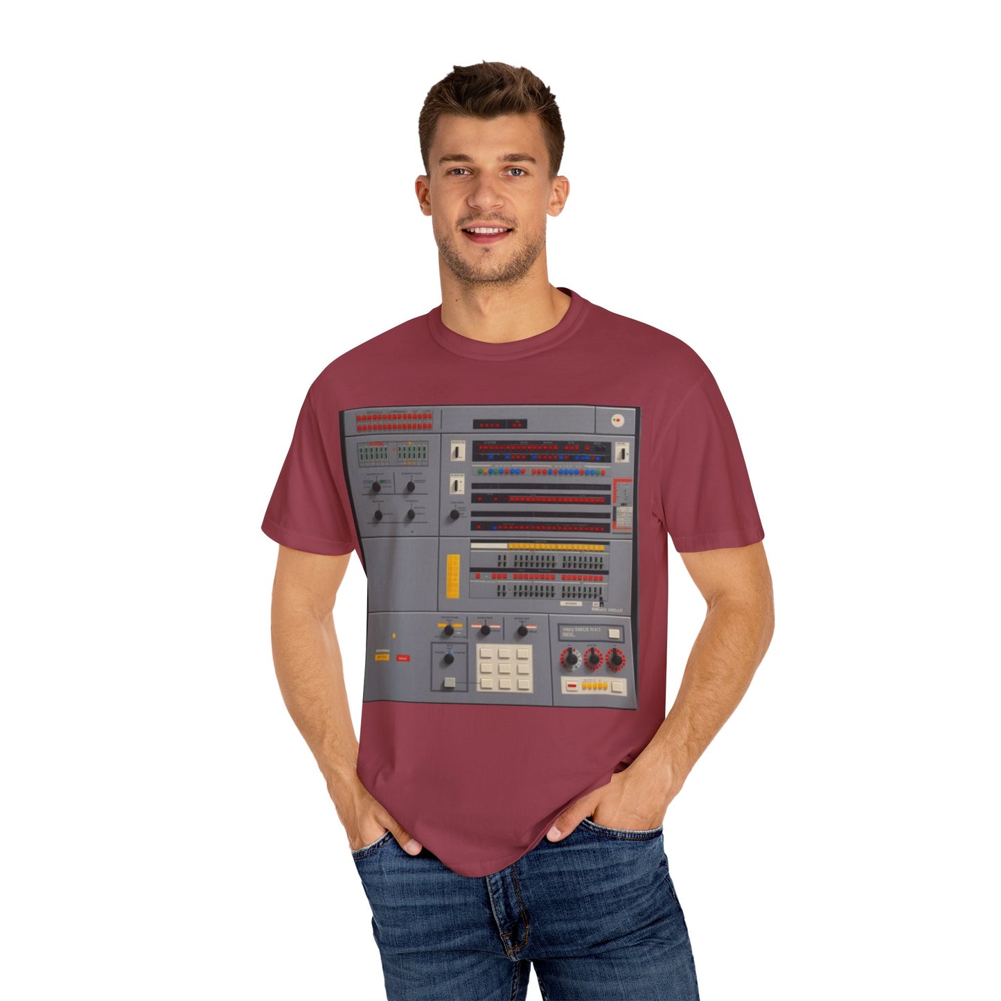 Classic Mainframe Computer Control Panel T-Shirt - Pixel Art Color