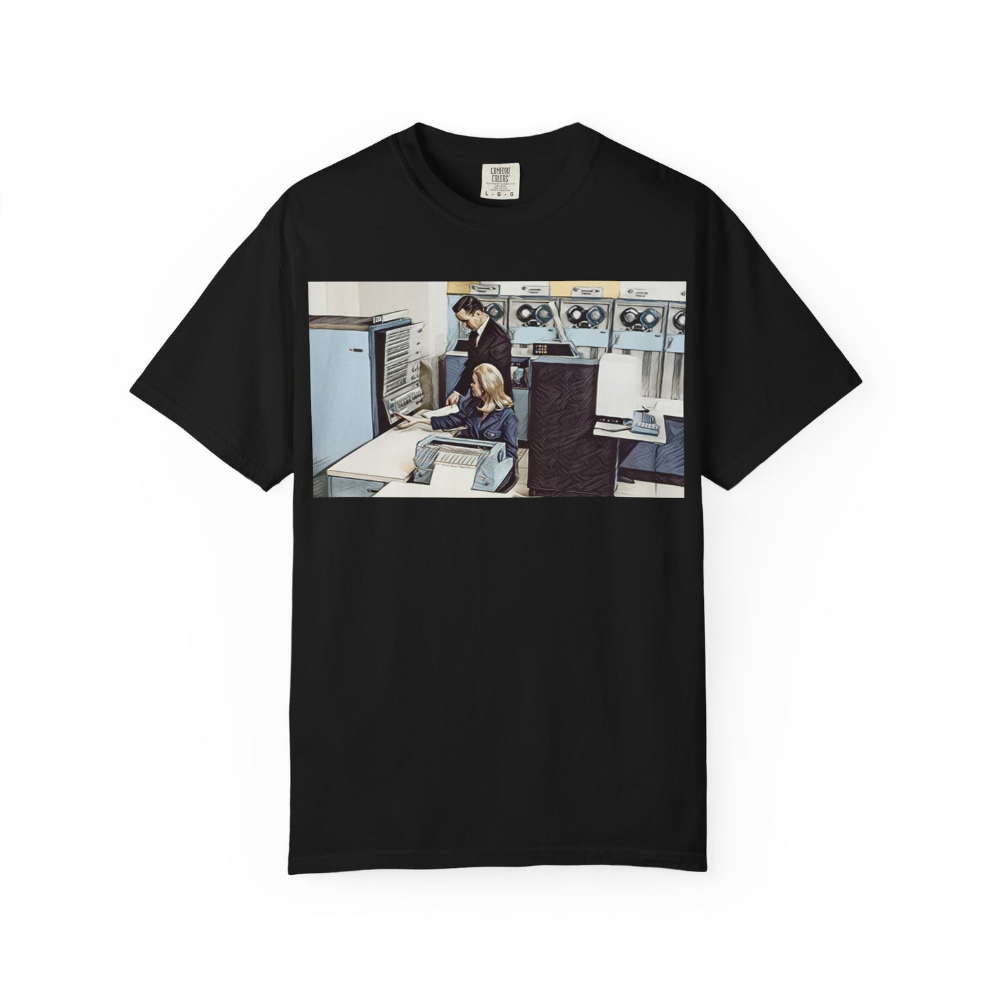 Classic Mainframe T-Shirt with control panel on back - Print Art Color