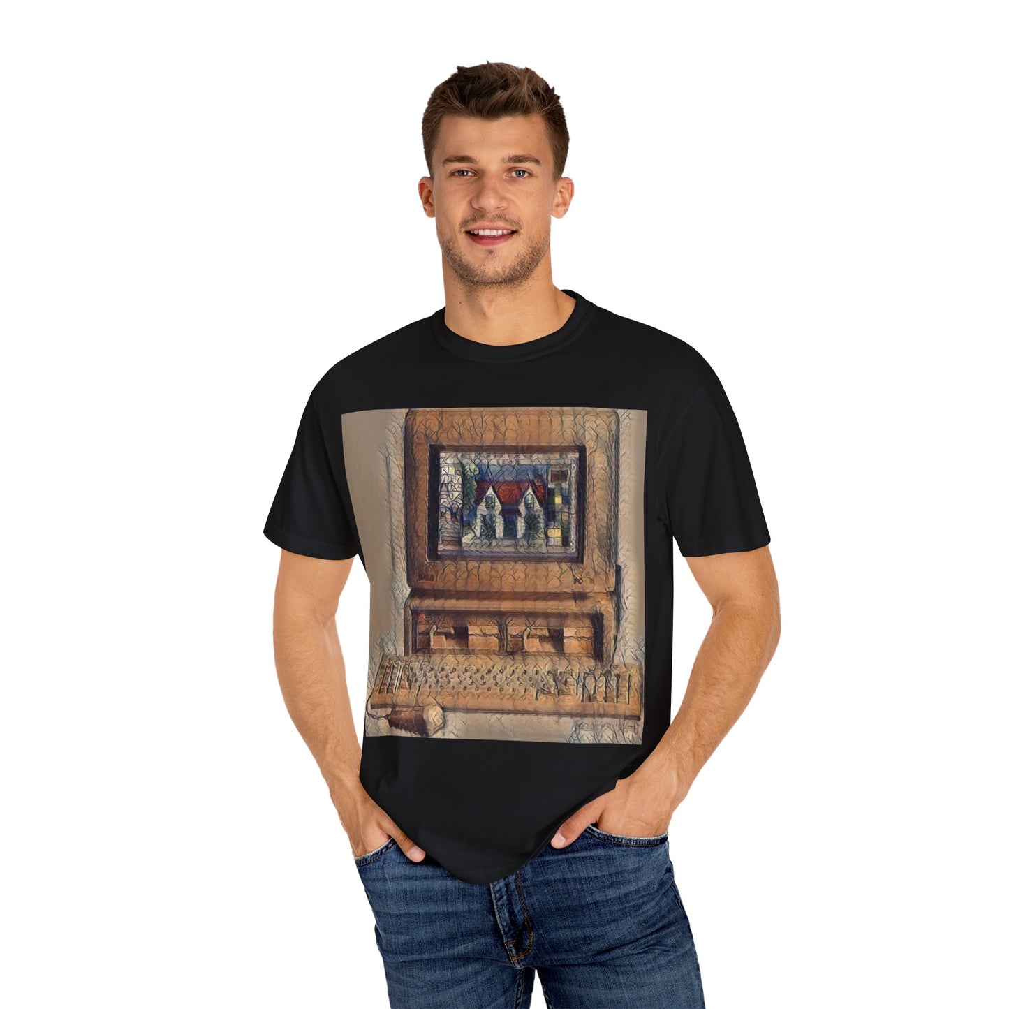 Classic business machine inspired T-Shirt | Faded Print Art | Ideal for tech enthusiasts and collectors