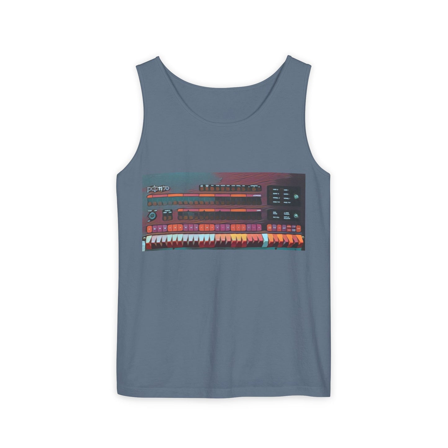 Mini Computer Inspired Tank Top | Unisex Retro Graphic Tee for Tech Lovers, Summer Fashion, Gift for Nerds, Festival Wear, 80s Style