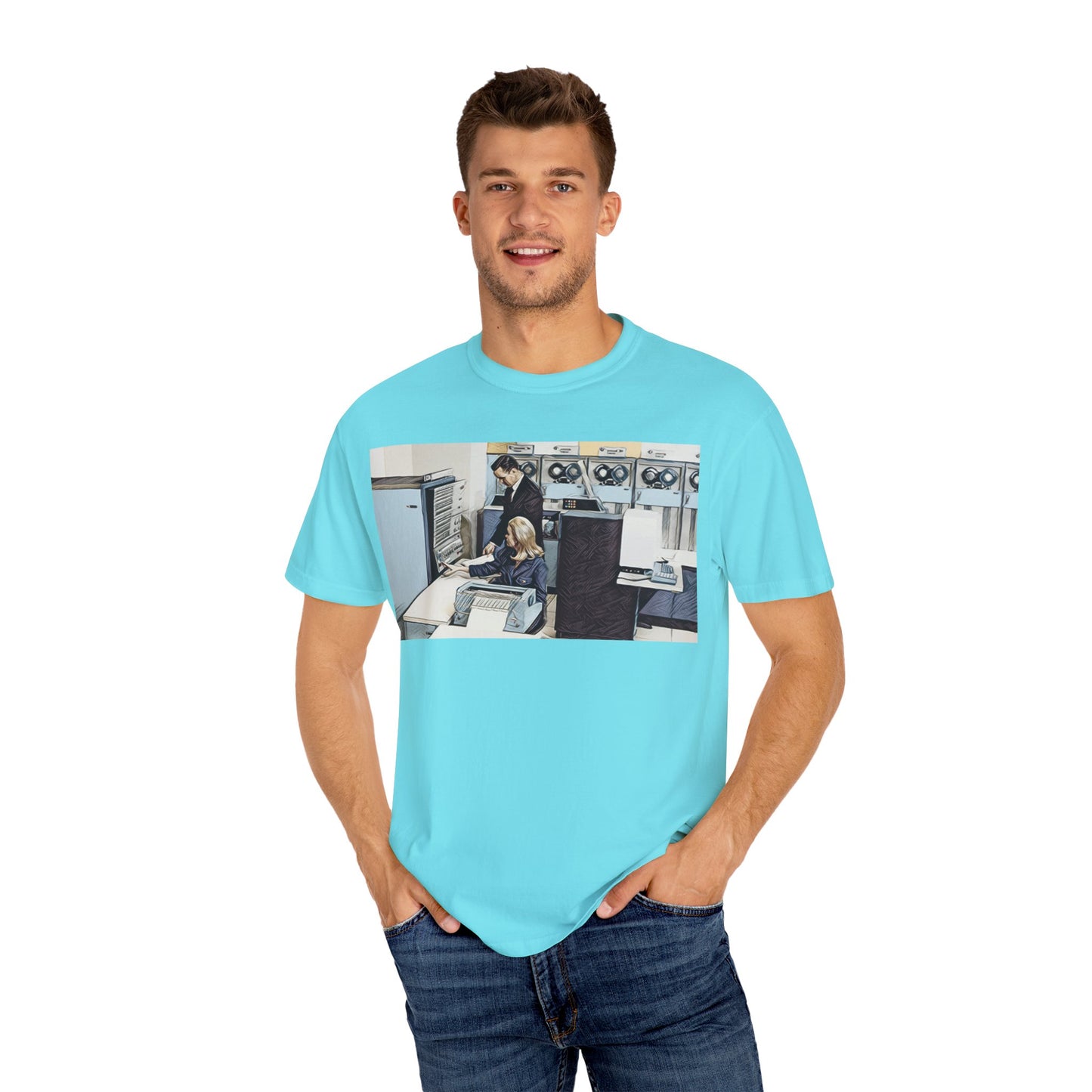 Classic Mainframe T-Shirt with control panel on back - Print Art Color