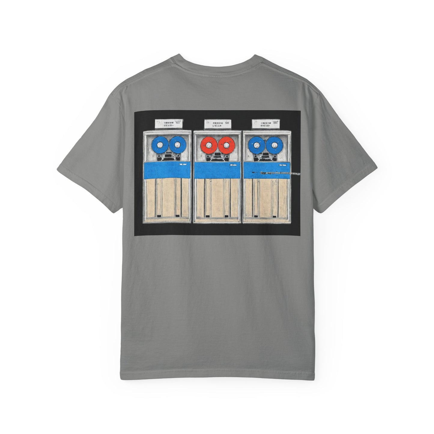 Classic Mainframe T-Shirt with tape storage units on back - Print Art Color