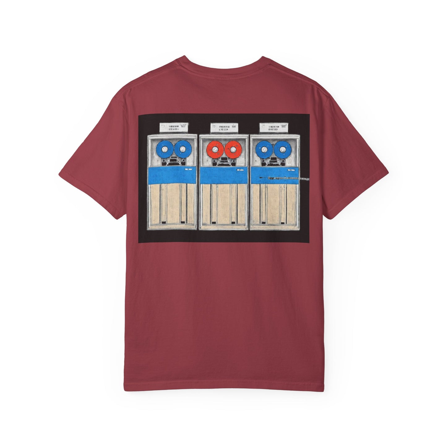 Classic Mainframe T-Shirt with tape storage units on back - Print Art Color