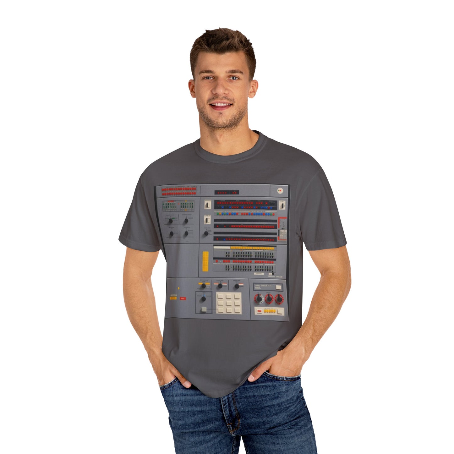Classic Mainframe Computer Control Panel T-Shirt - Pixel Art Color