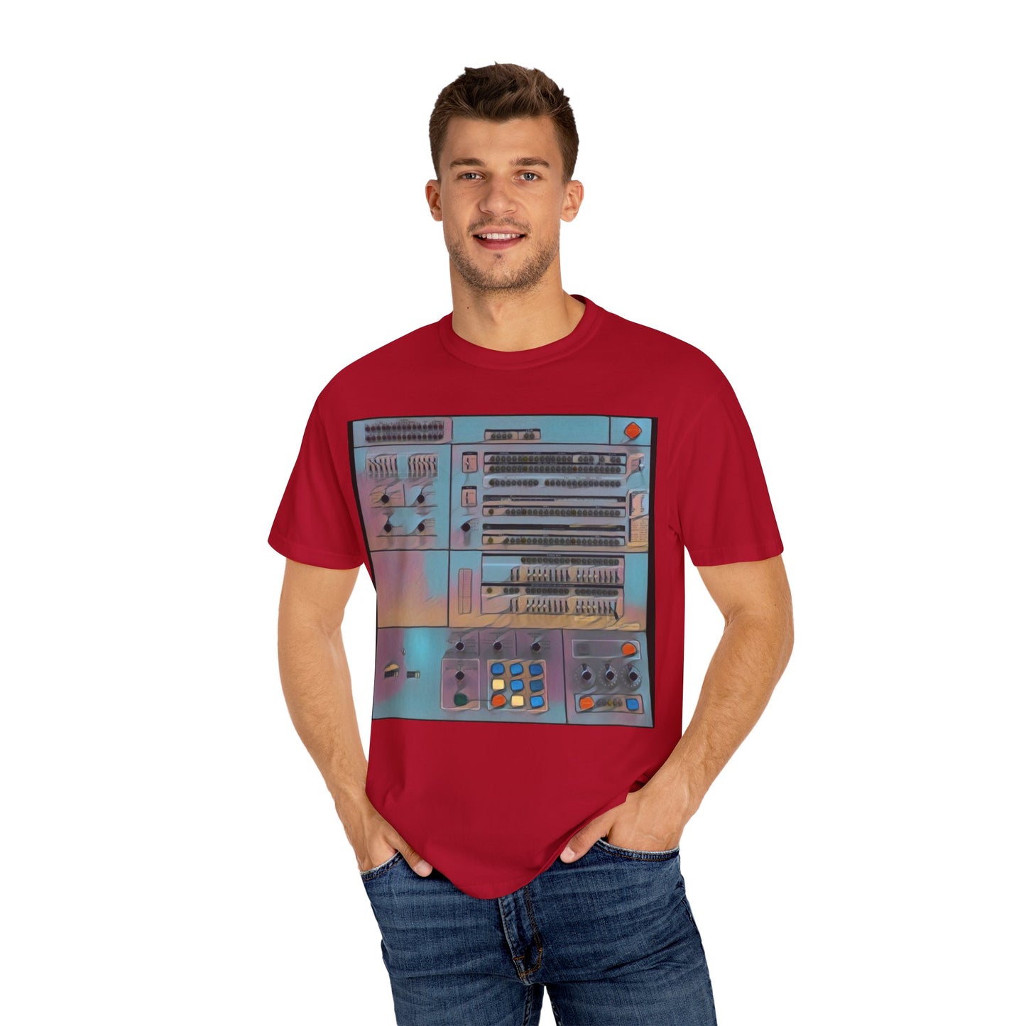 Classic Mainframe Computer Control Panel T-Shirt - Print Art Color