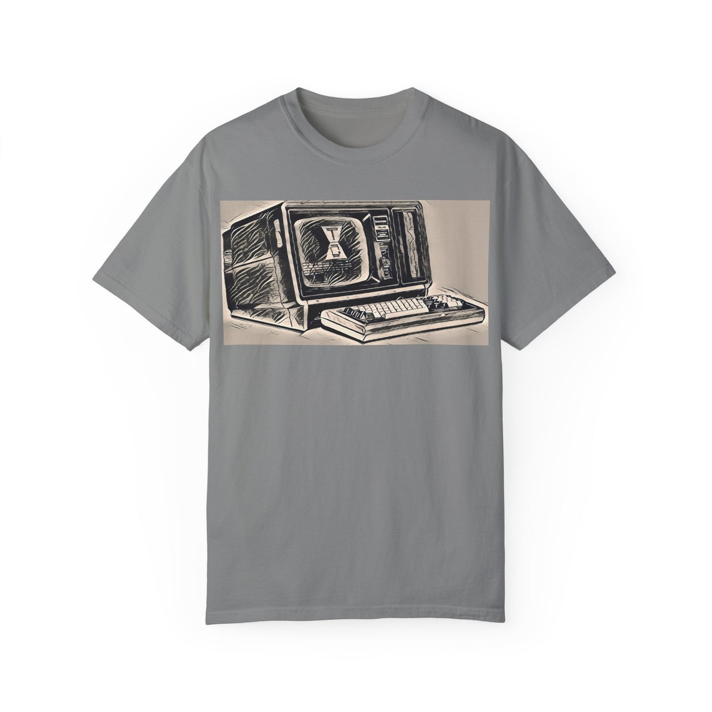 Classic Business Machine With Floppy Disk Bay T-Shirt - Ink Art Monochrome