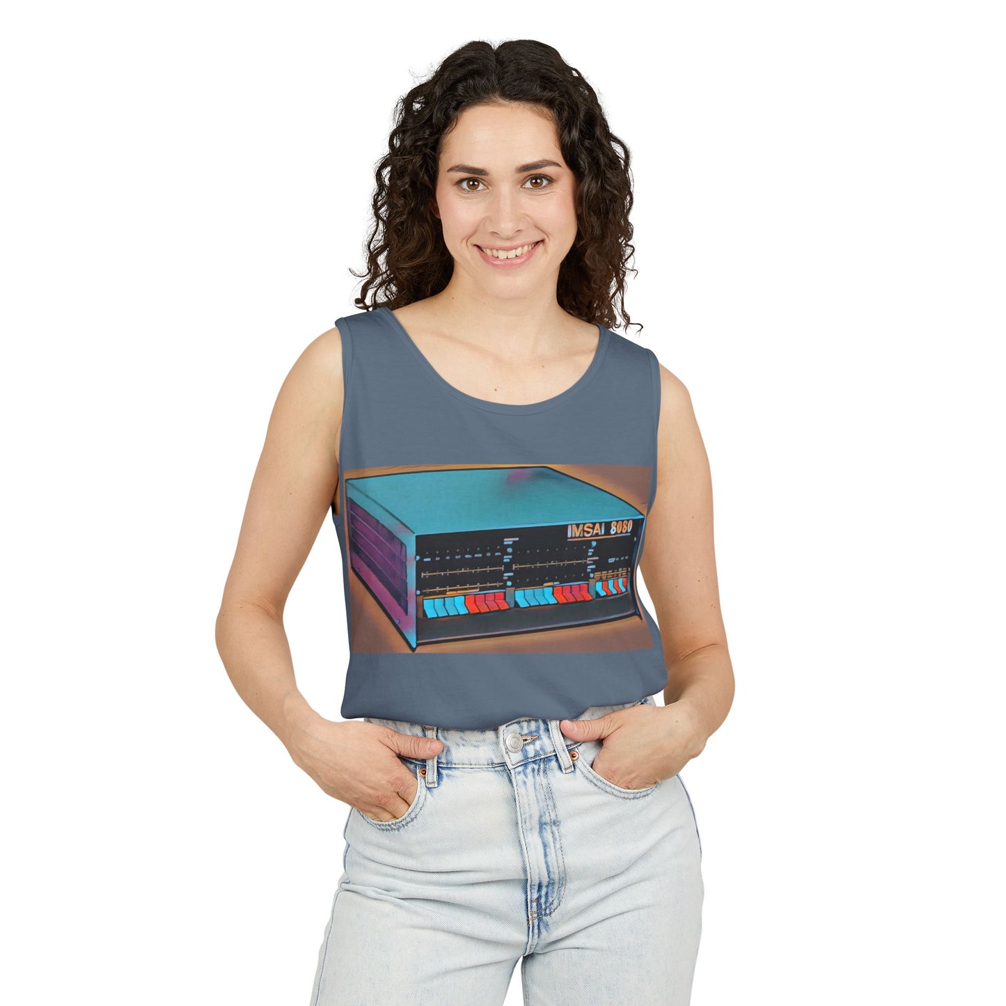 IMSAI 8080 Inspired Tank Top | Unisex Retro Graphic Tee for Tech Lovers, Summer Fashion, Gift for Nerds, Festival Wear, 80s Style