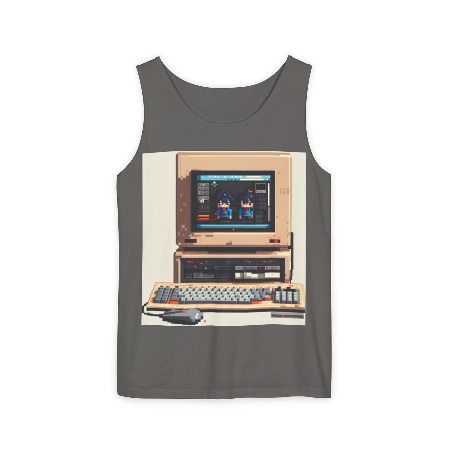 Classic business machine inspired Tank Top | Pixel-Color Art | Unisex Retro Graphic Tee for Tech Lovers, Summer Fashion, Gift for Nerds, Festival Wear, 80s Style