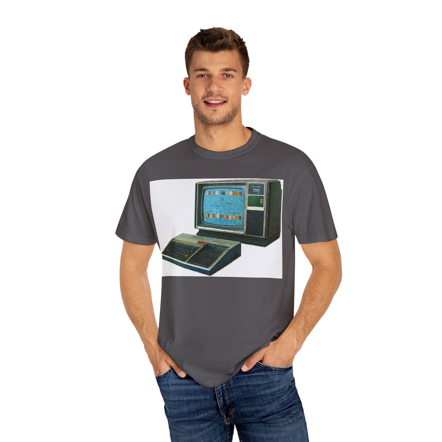 TI 99/4A Home Computer T-Shirt | Mosaic Art Color | Ideal for tech enthusiasts and collectors
