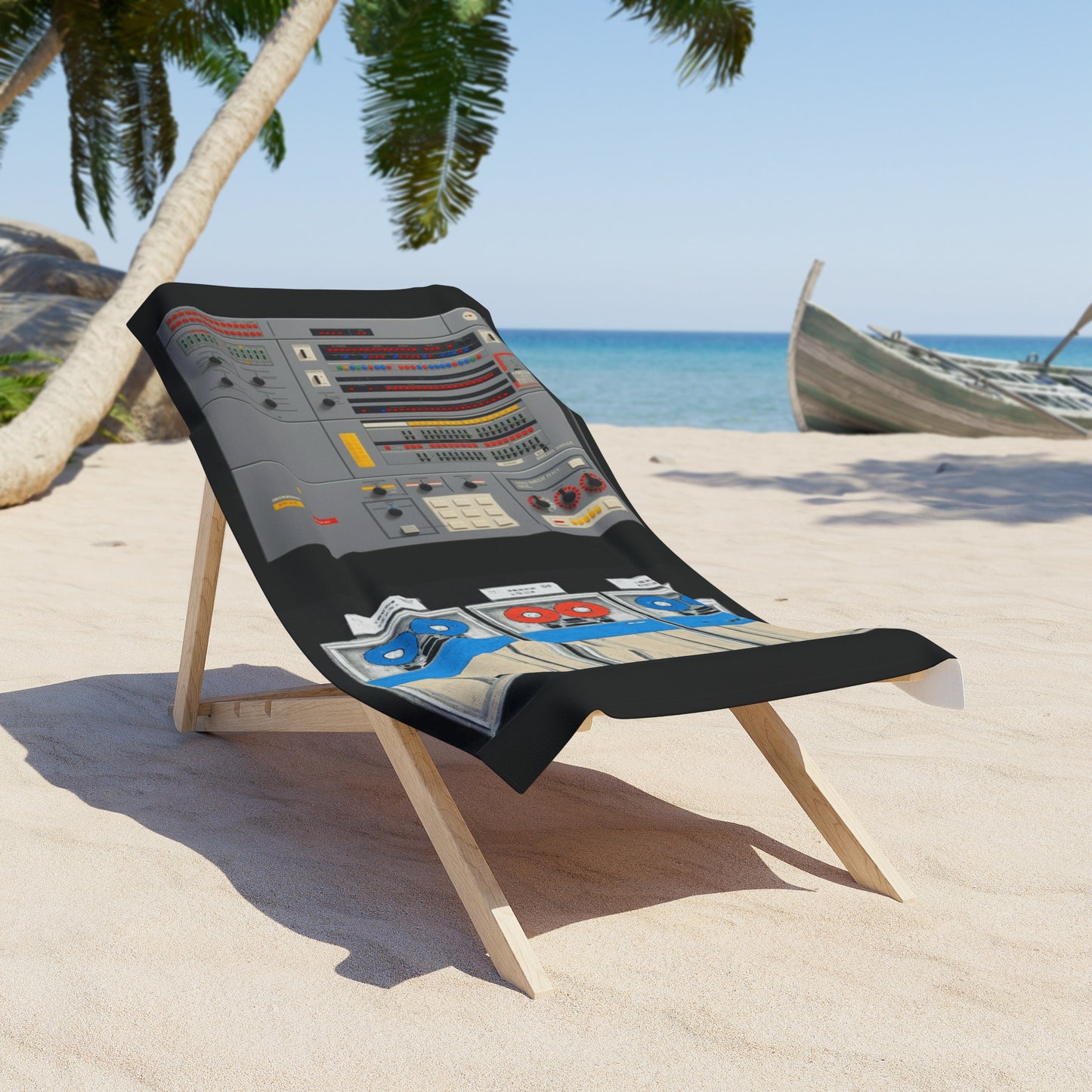 Retro Beach Towel - Vintage Mainframe Design, Summer Poolside, Tech Lover Gift, Beach Ready, Picnic Essential