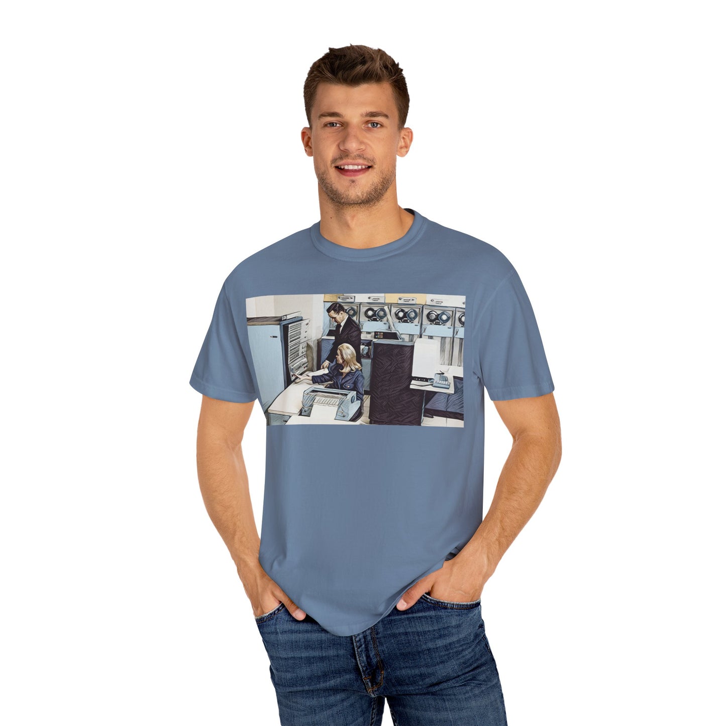 Classic Mainframe T-Shirt with control panel on back - Print Art Color