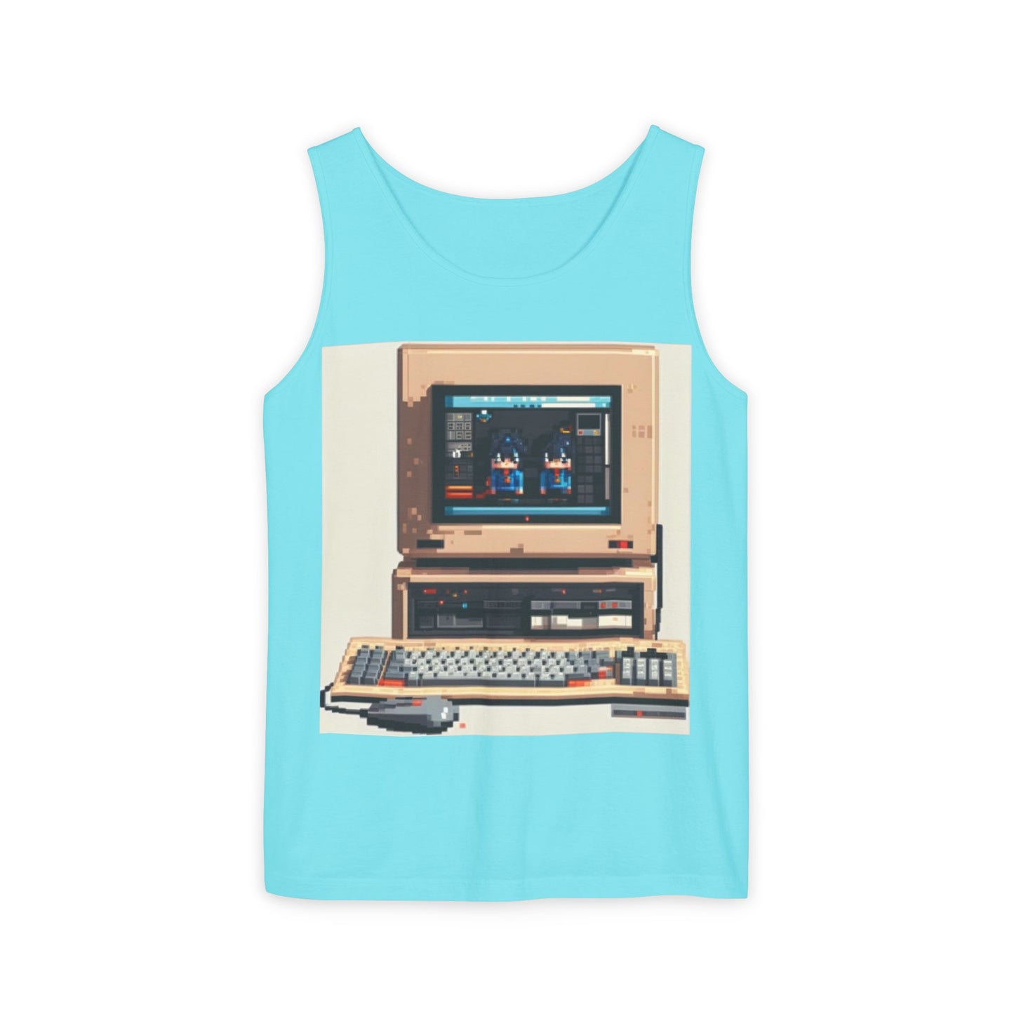 Classic business machine inspired Tank Top | Pixel-Color Art | Unisex Retro Graphic Tee for Tech Lovers, Summer Fashion, Gift for Nerds, Festival Wear, 80s Style