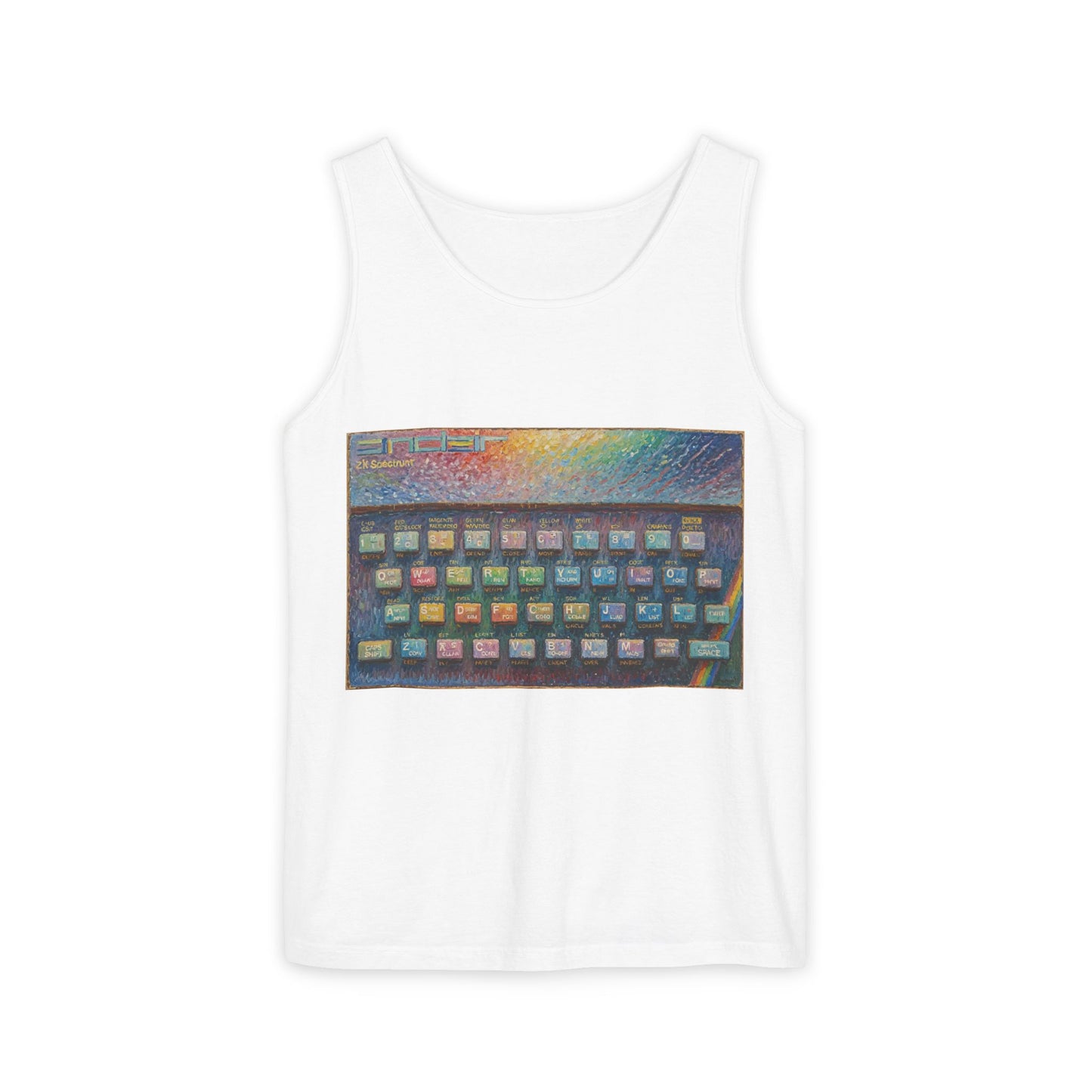 SINCLAIR ZX Spectrum Inspired Tank Top | Unisex Retro Graphic Tee for Tech Lovers, Summer Fashion, Gift for Nerds, Festival Wear, 80s Style