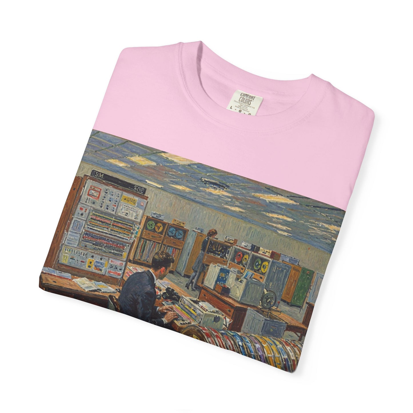Classic Mainframe T-Shirt with tape storage units on back - Print Art Color