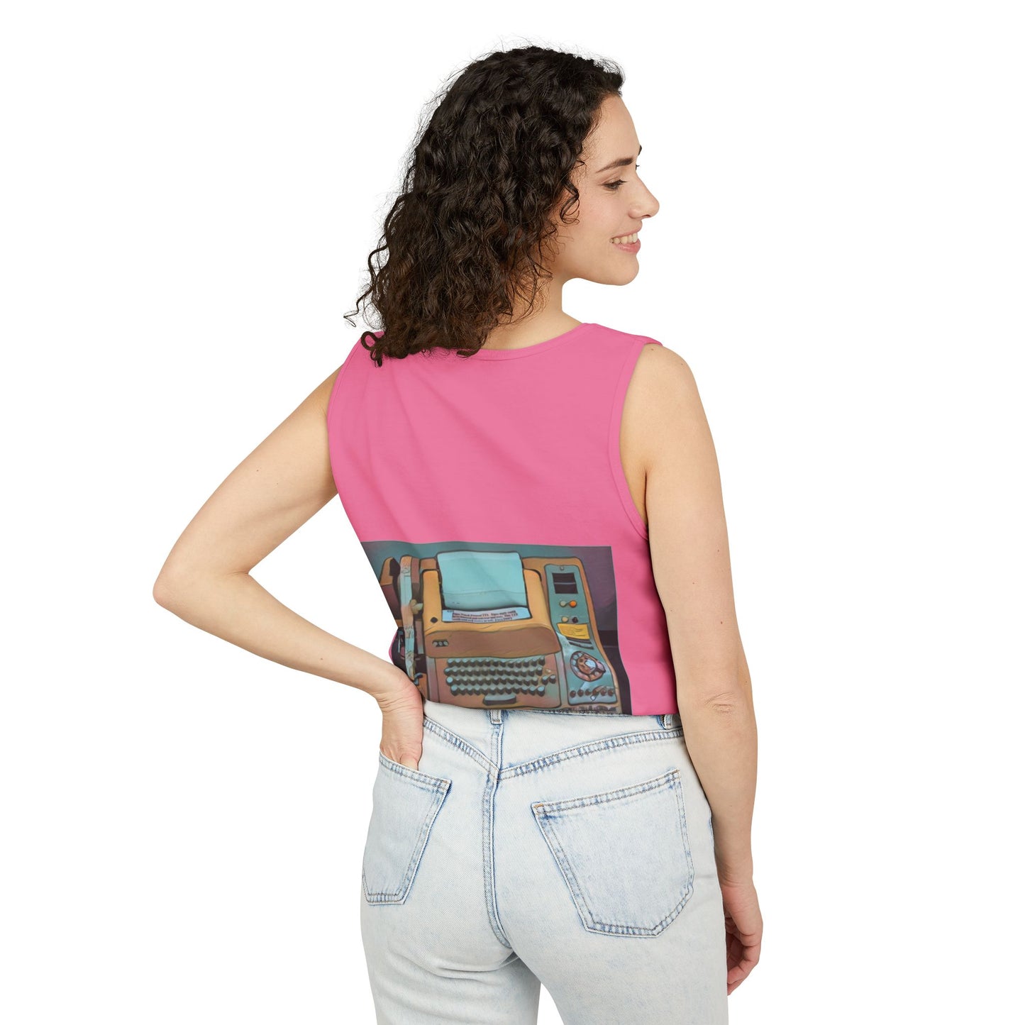 Mini Computer Inspired Tank Top | Unisex Retro Graphic Tee for Tech Lovers, Summer Fashion, Gift for Nerds, Festival Wear, 80s Style