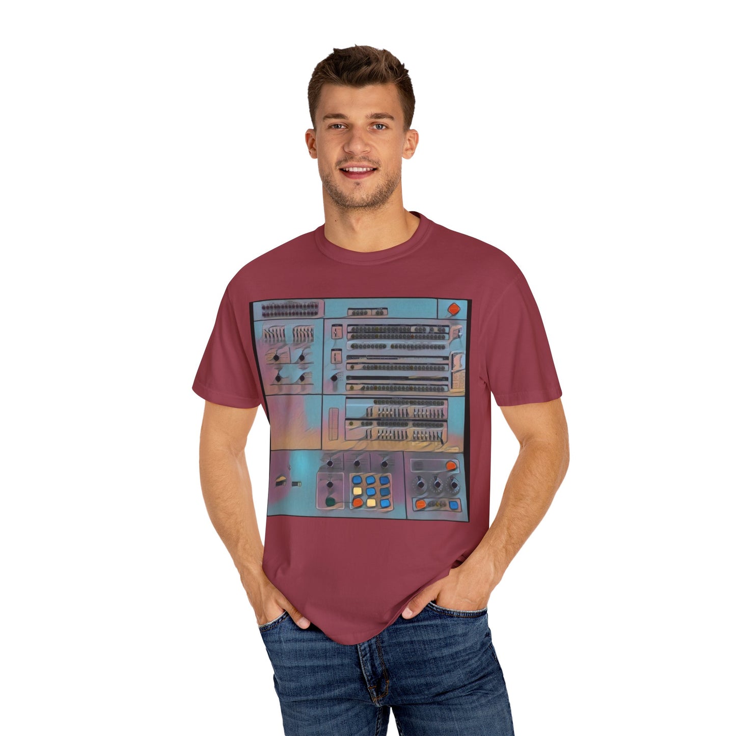 Classic Mainframe Computer Control Panel T-Shirt - Print Art Color
