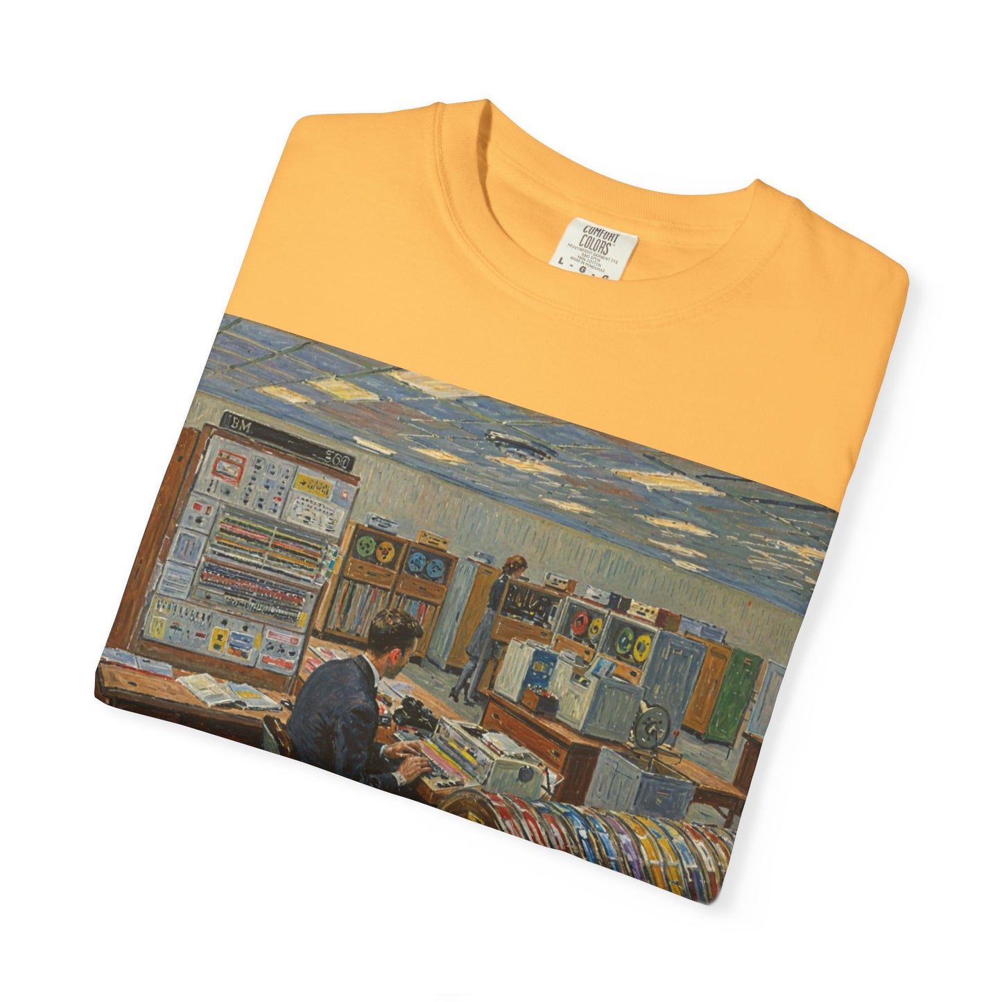 Classic Mainframe T-Shirt with tape storage units on back - Print Art Color