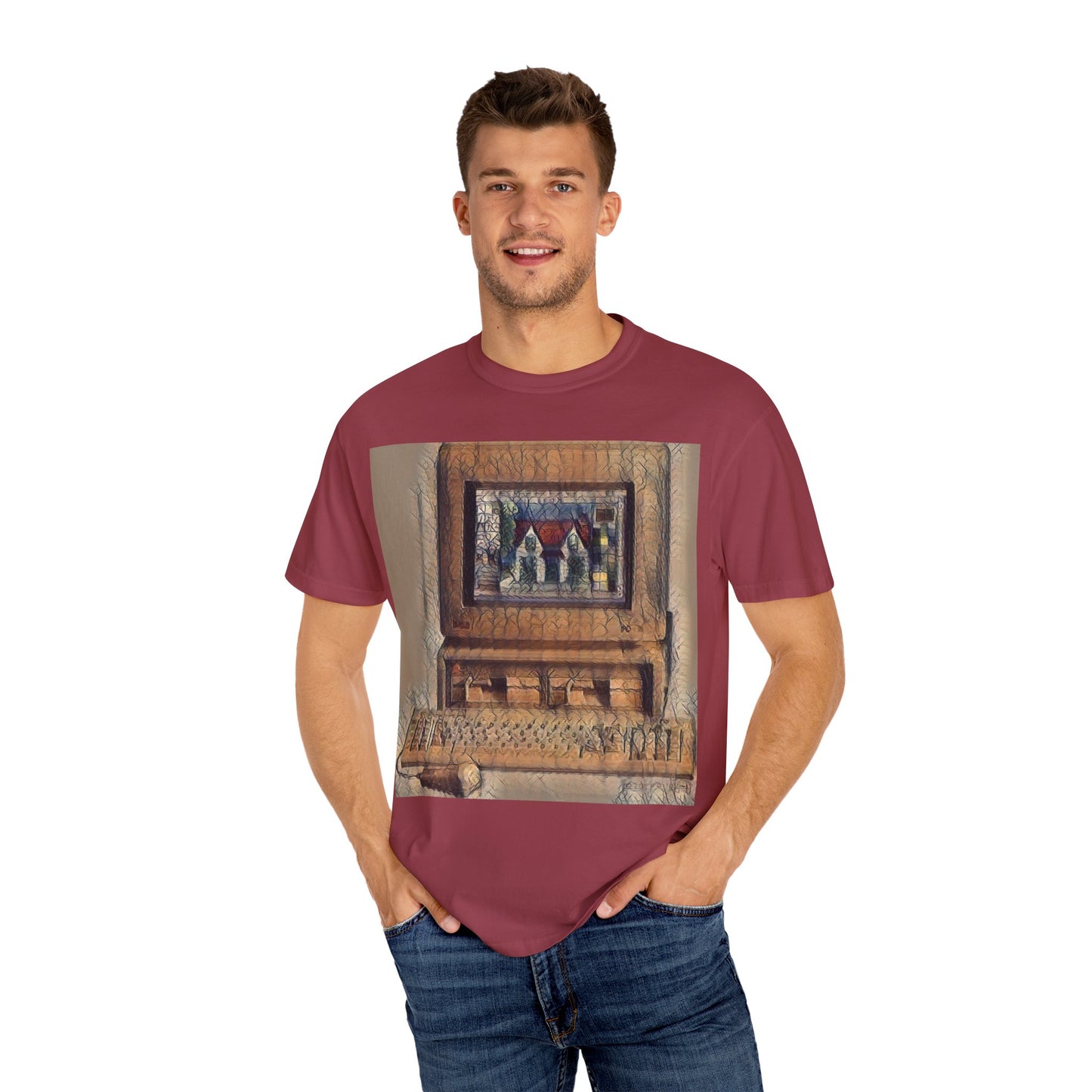Classic business machine inspired T-Shirt | Faded Print Art | Ideal for tech enthusiasts and collectors