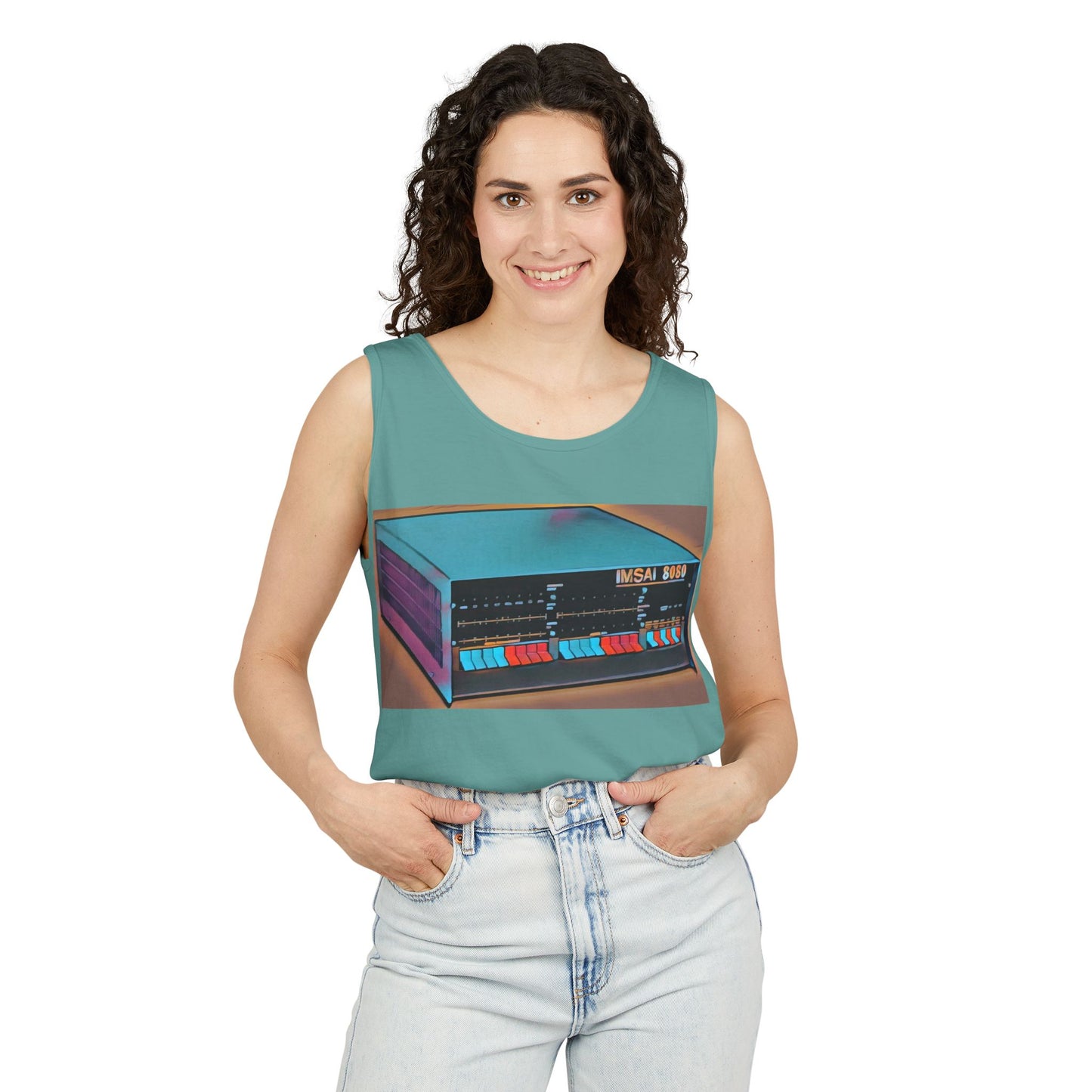 IMSAI 8080 Inspired Tank Top | Unisex Retro Graphic Tee for Tech Lovers, Summer Fashion, Gift for Nerds, Festival Wear, 80s Style