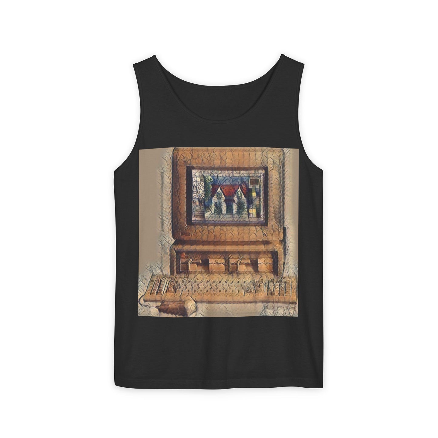Classic business machine inspired T-Shirt | Faded Print Art | Unisex Retro Graphic Tee for Tech Lovers, Summer Fashion, Gift for Nerds, Festival Wear, 80s Style