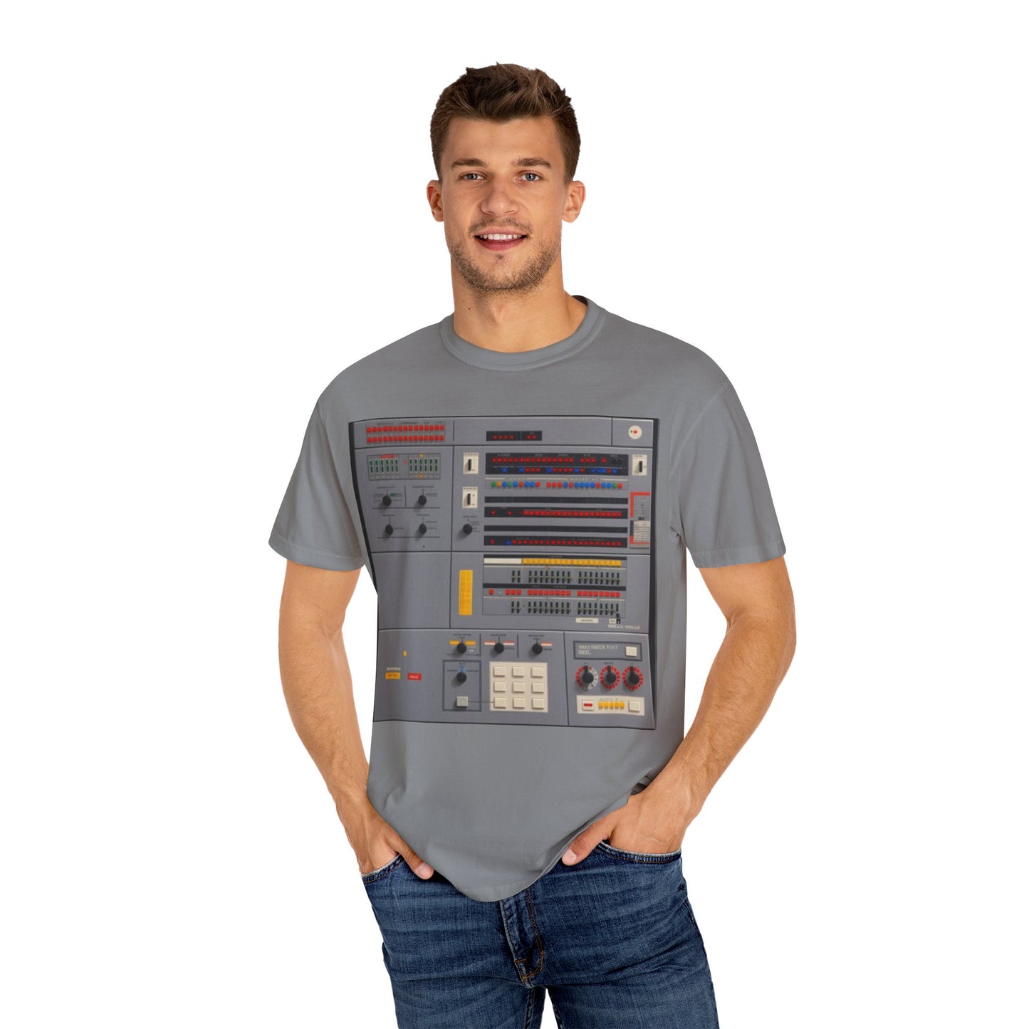 Classic Mainframe Computer Control Panel T-Shirt - Pixel Art Color
