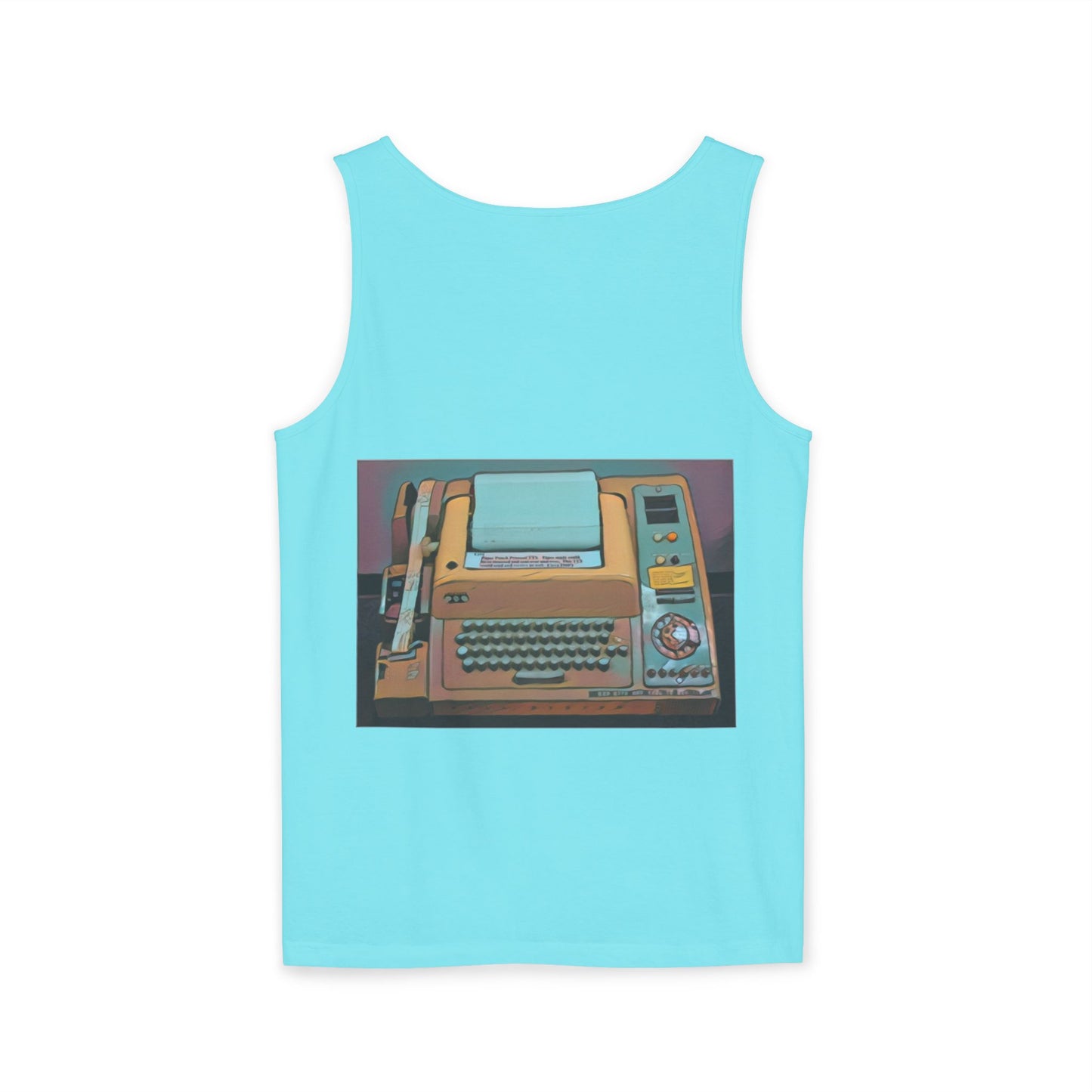 Mini Computer Inspired Tank Top | Unisex Retro Graphic Tee for Tech Lovers, Summer Fashion, Gift for Nerds, Festival Wear, 80s Style