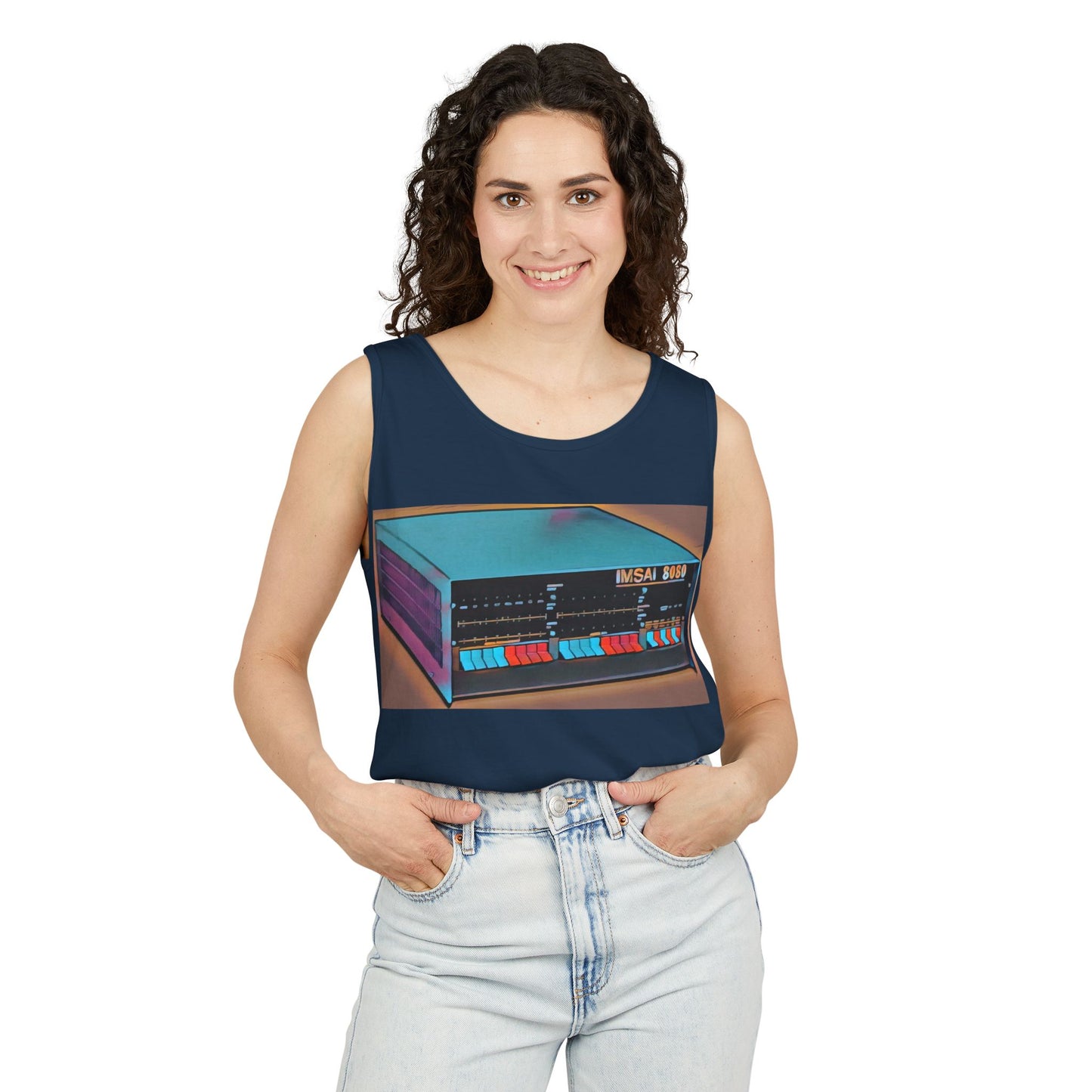 IMSAI 8080 Inspired Tank Top | Unisex Retro Graphic Tee for Tech Lovers, Summer Fashion, Gift for Nerds, Festival Wear, 80s Style
