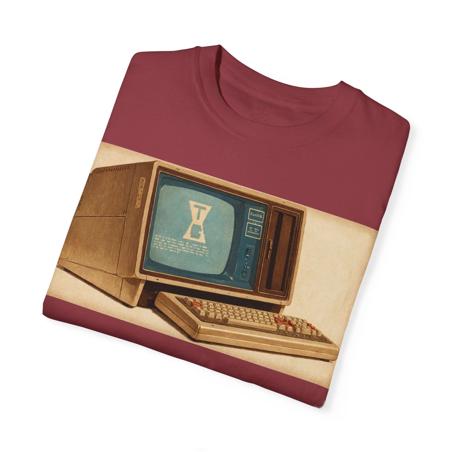 Classic Business Machine With Floppy Disk Bay T-Shirt - Mixed Art Sepia