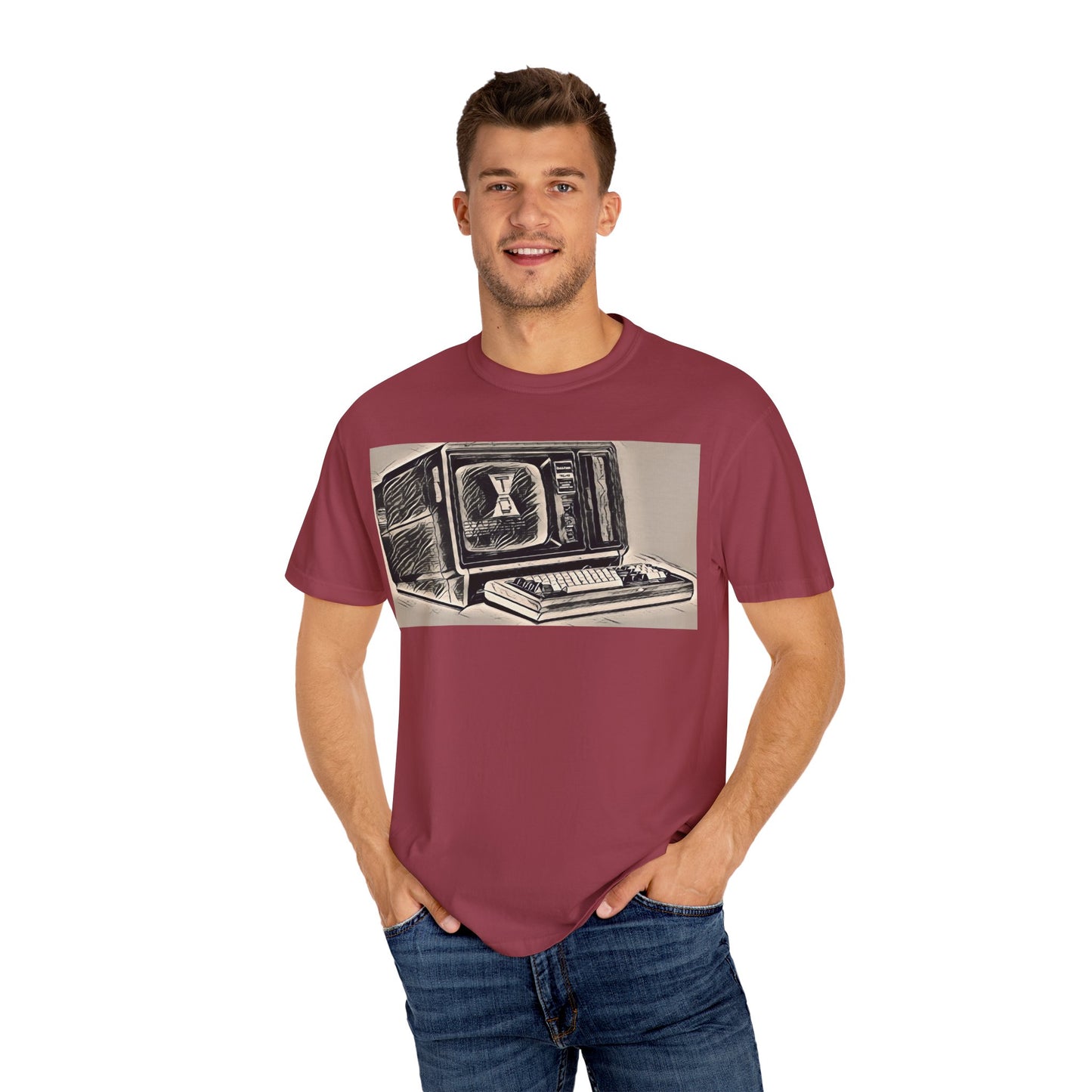 Classic Business Machine With Floppy Disk Bay T-Shirt - Ink Art Monochrome