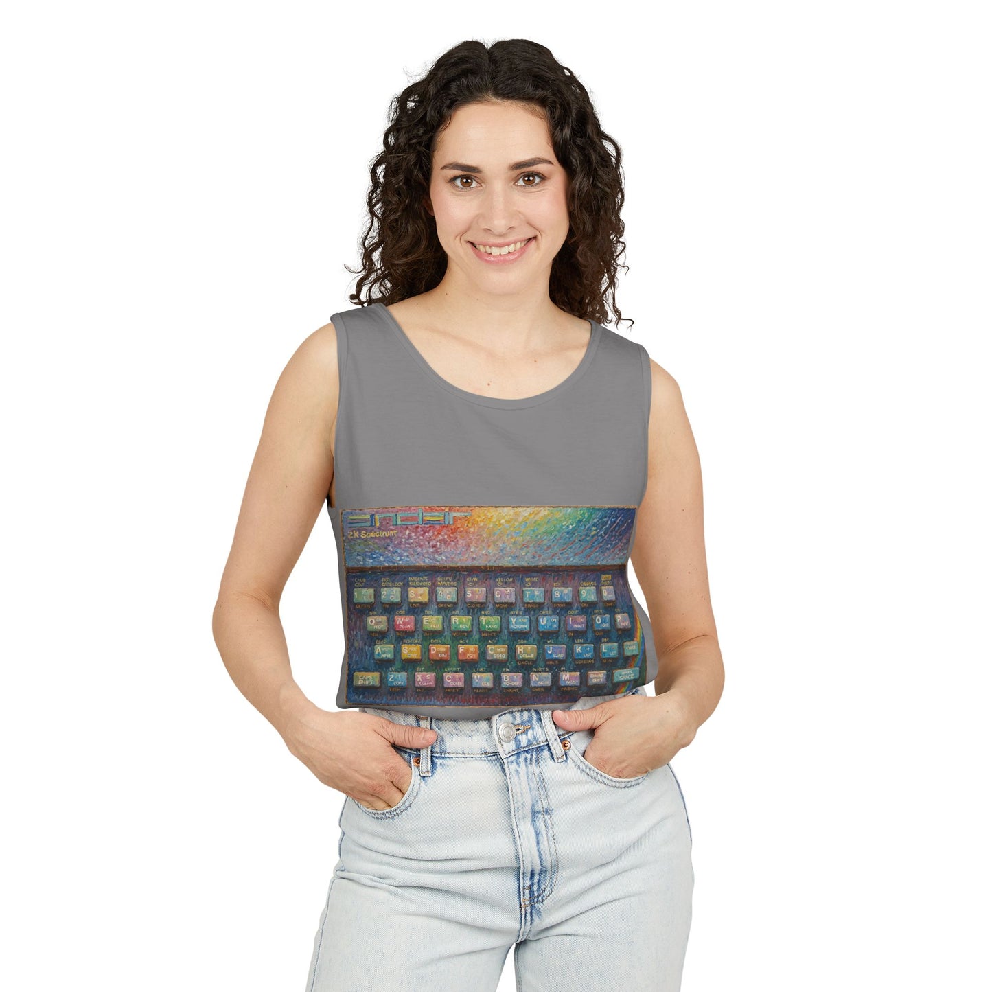 SINCLAIR ZX Spectrum Inspired Tank Top | Unisex Retro Graphic Tee for Tech Lovers, Summer Fashion, Gift for Nerds, Festival Wear, 80s Style