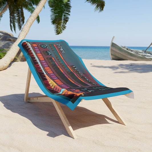Retro Beach Towel - Vintage Mini Computer Design, Summer Poolside, Tech Lover Gift, Beach Ready, Picnic Essential