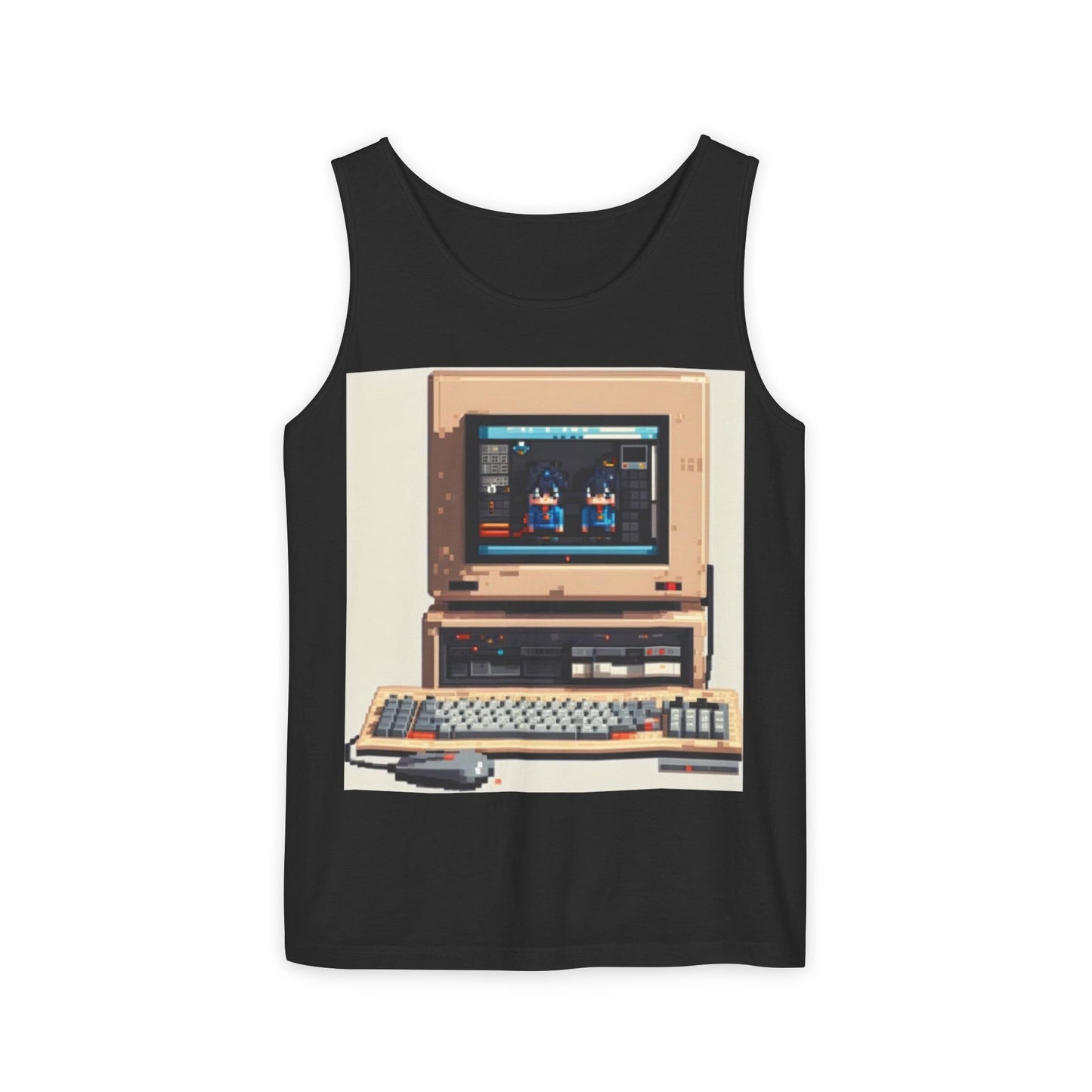 Classic business machine inspired Tank Top | Pixel-Color Art | Unisex Retro Graphic Tee for Tech Lovers, Summer Fashion, Gift for Nerds, Festival Wear, 80s Style